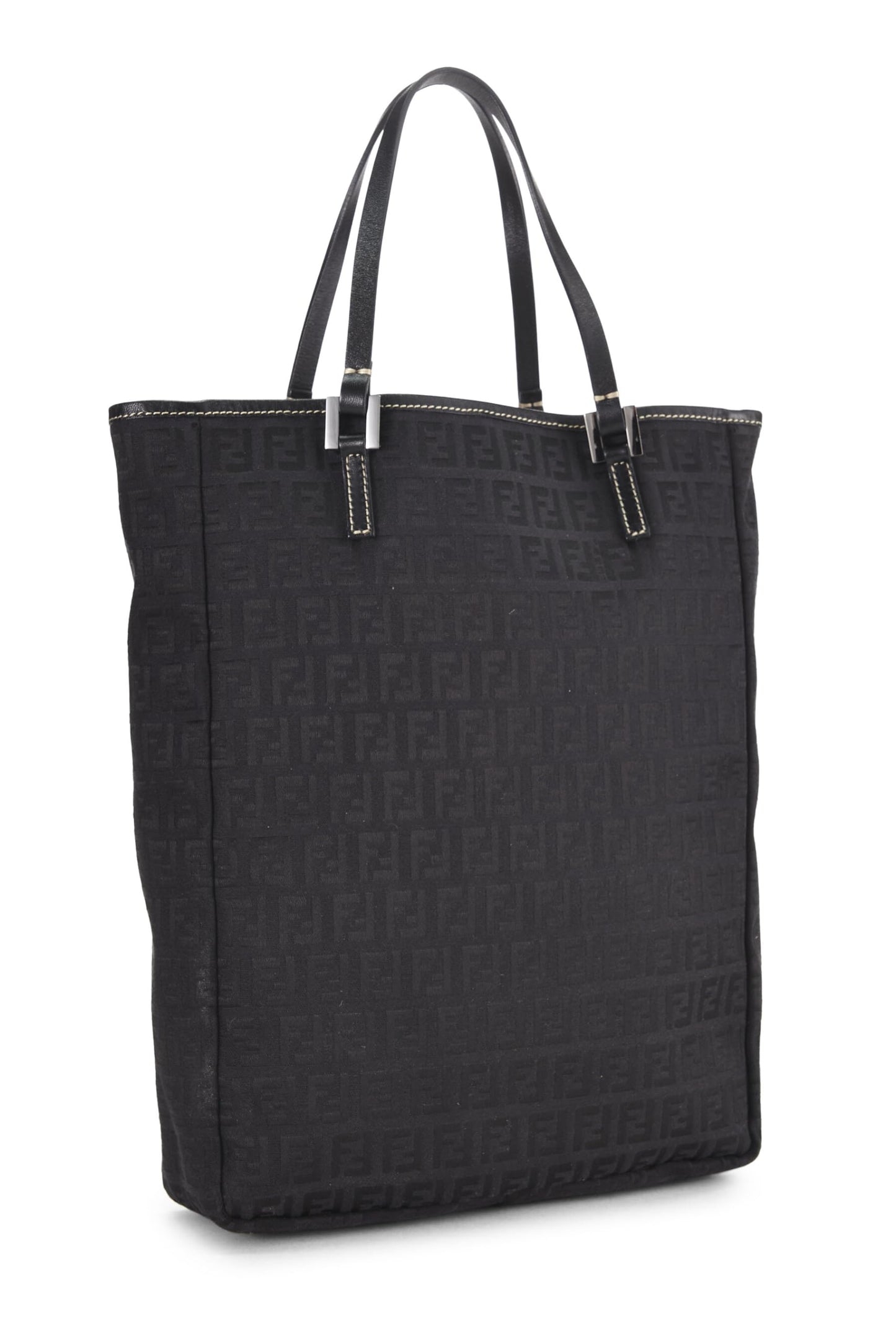 Fendi,  Black Zucchino Canvas Tote Small, Black