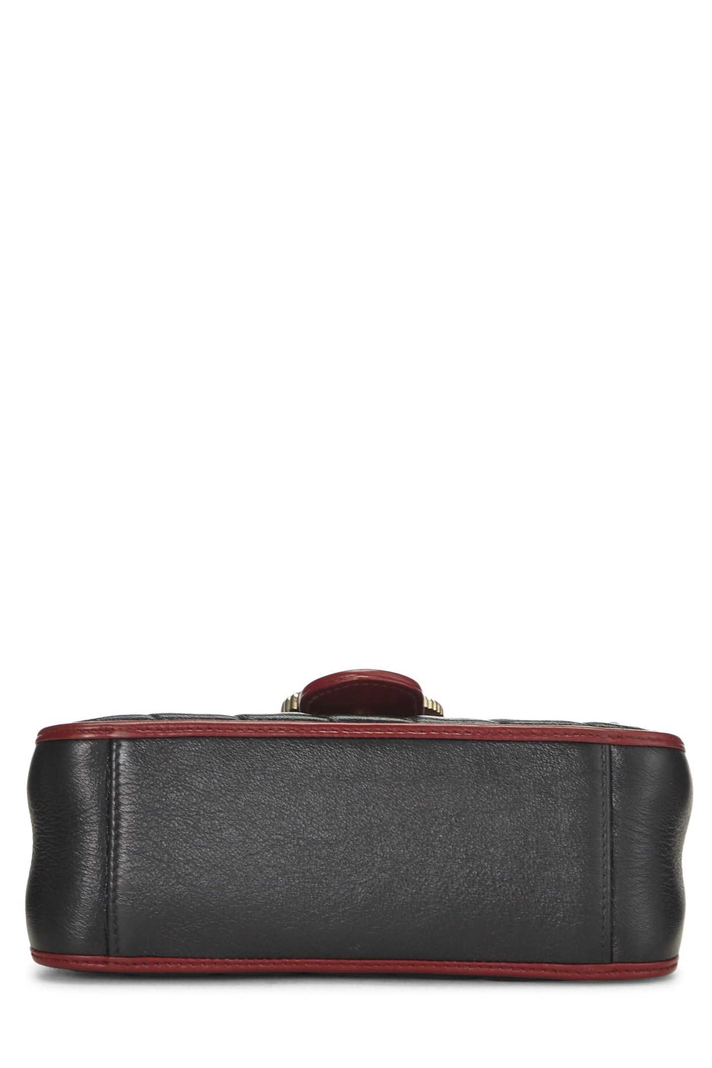 Gucci,  Black Leather Torchon GG Marmont Top Handle Bag Mini, Multi