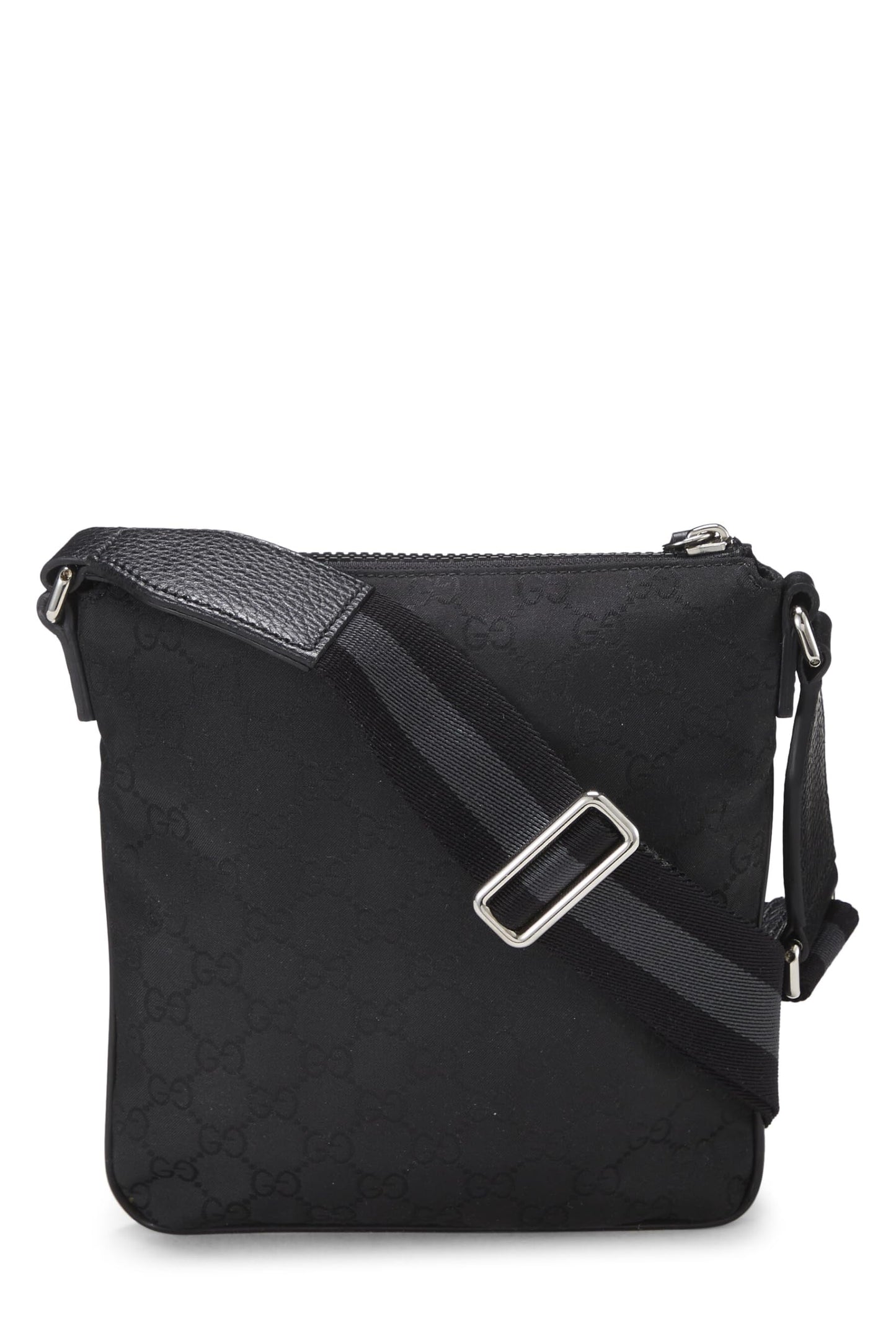 Gucci,  Black Original GG Canvas Double Zip Messenger Small, Black