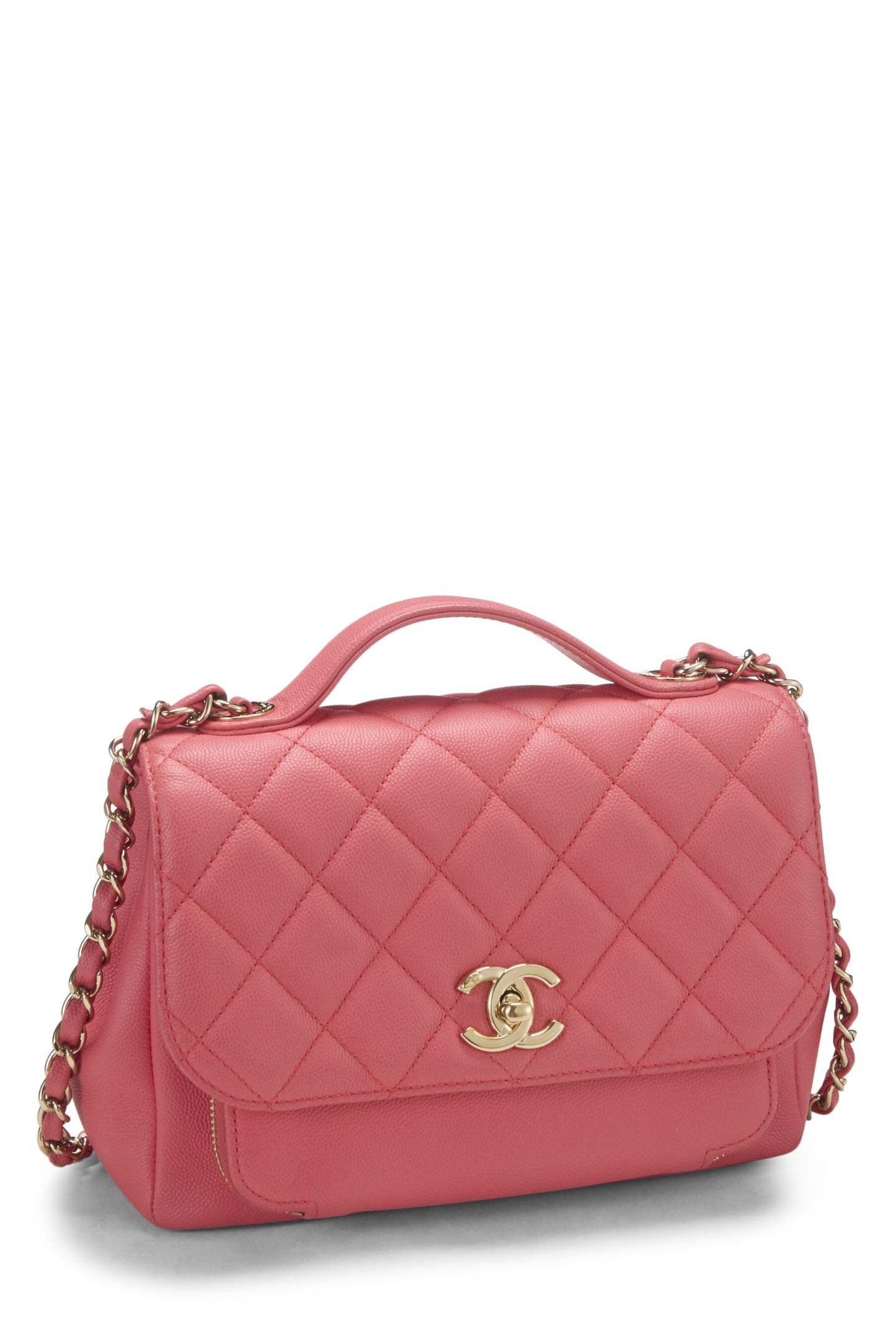 Chanel,  Pink Quilted Caviar Business Affinity Flap Bag Small, Pink