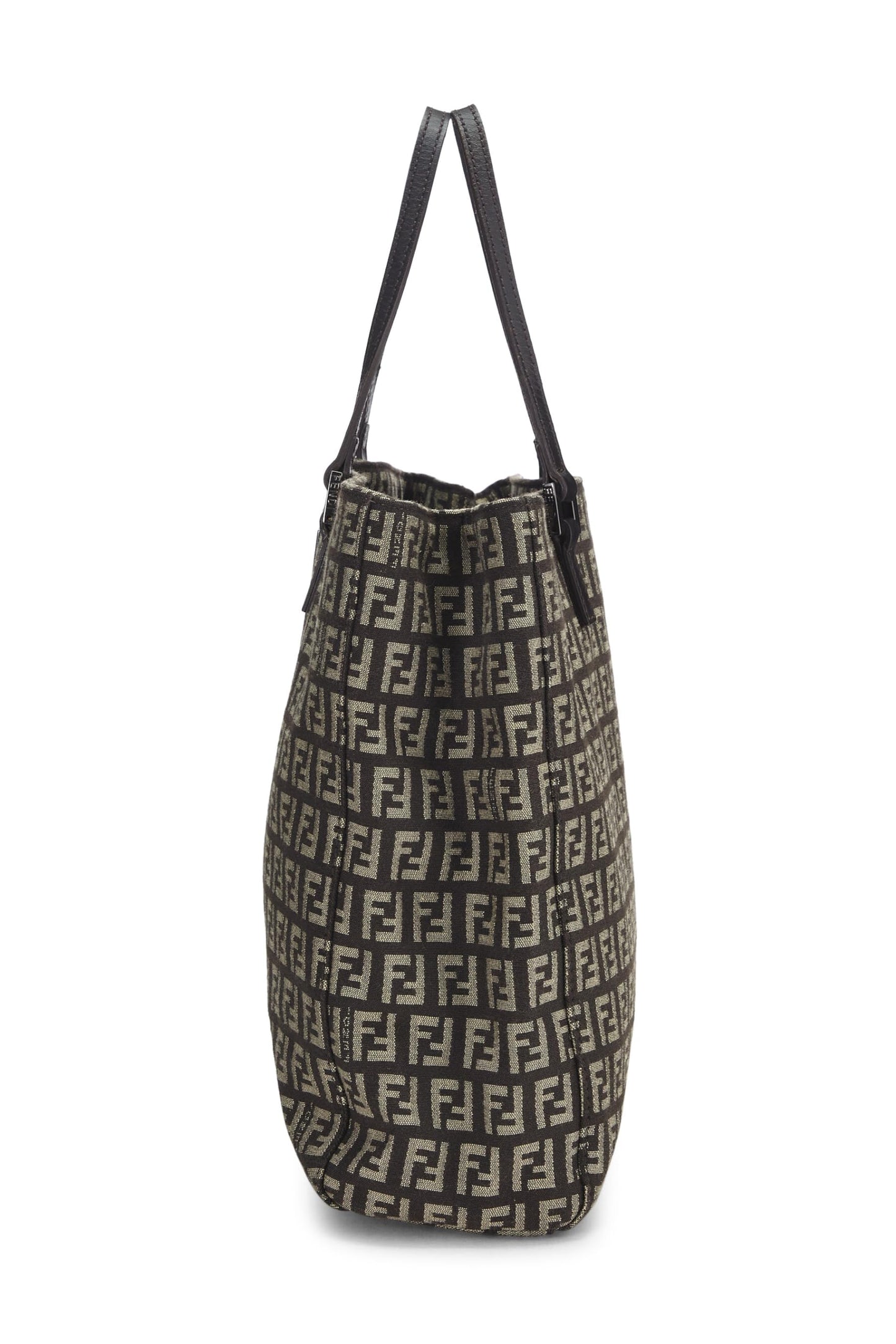 Fendi,  Brown Zucchino Canvas Tote, Brown