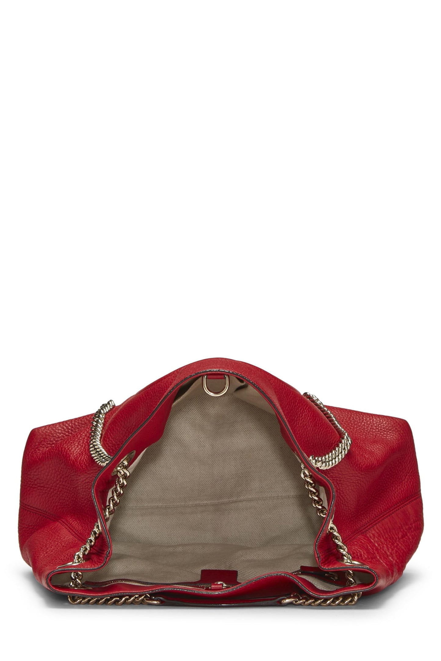 Gucci,  Red Leather Soho Chain Tote, Red