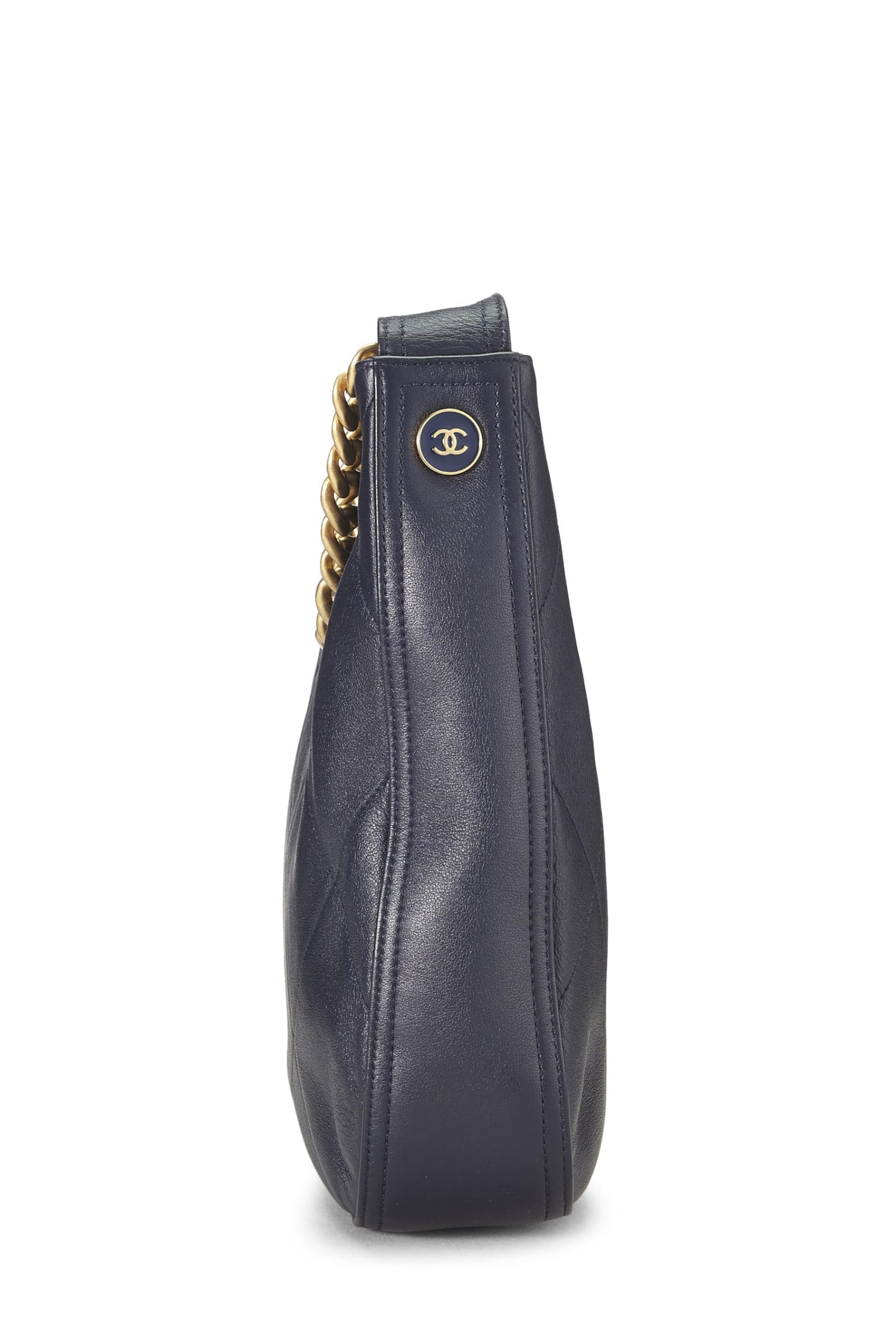 Chanel,  Navy Calfskin Stitched Easy Mood Hobo, Navy
