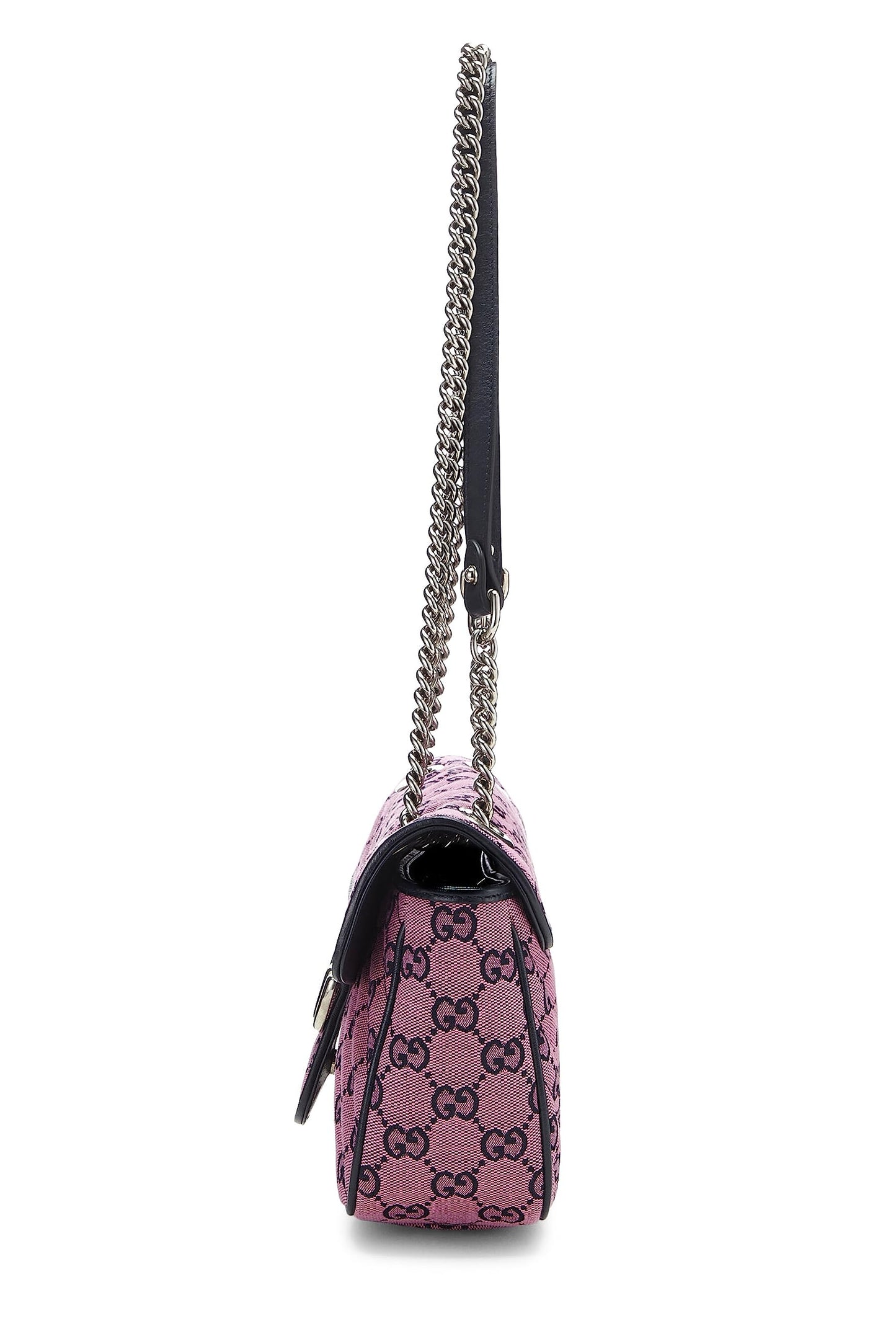 Gucci,  Pink Canvas GG Marmont Shoulder Bag Small, Pink