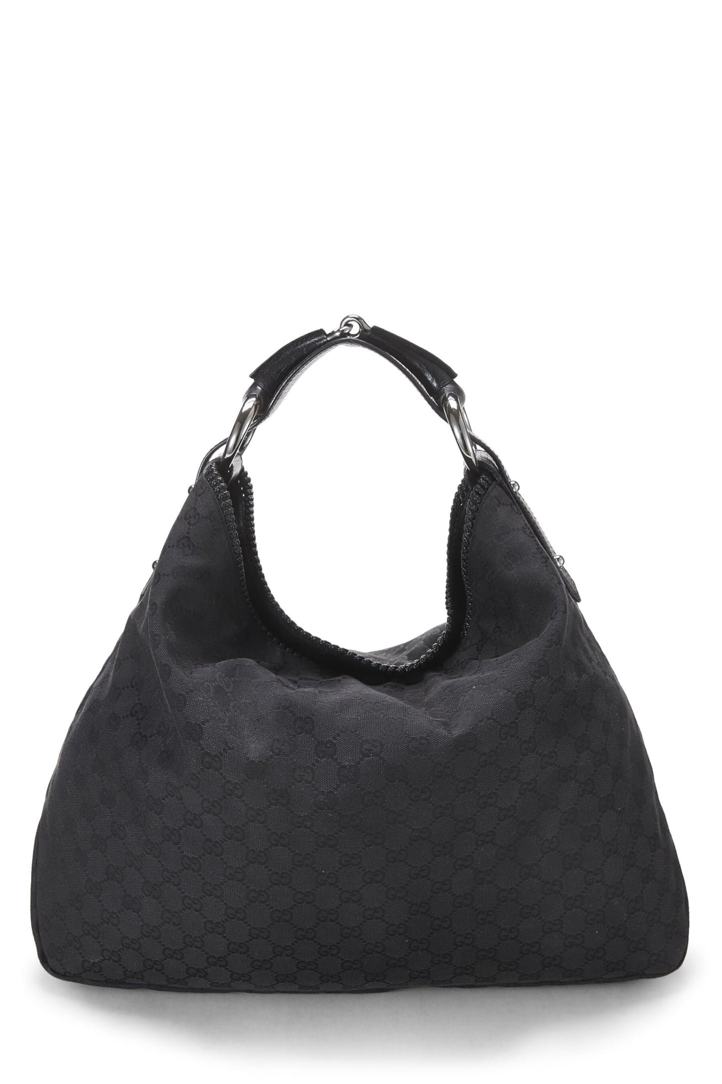 Gucci,  Black Original GG Canvas Horsebit Hobo Large, Black