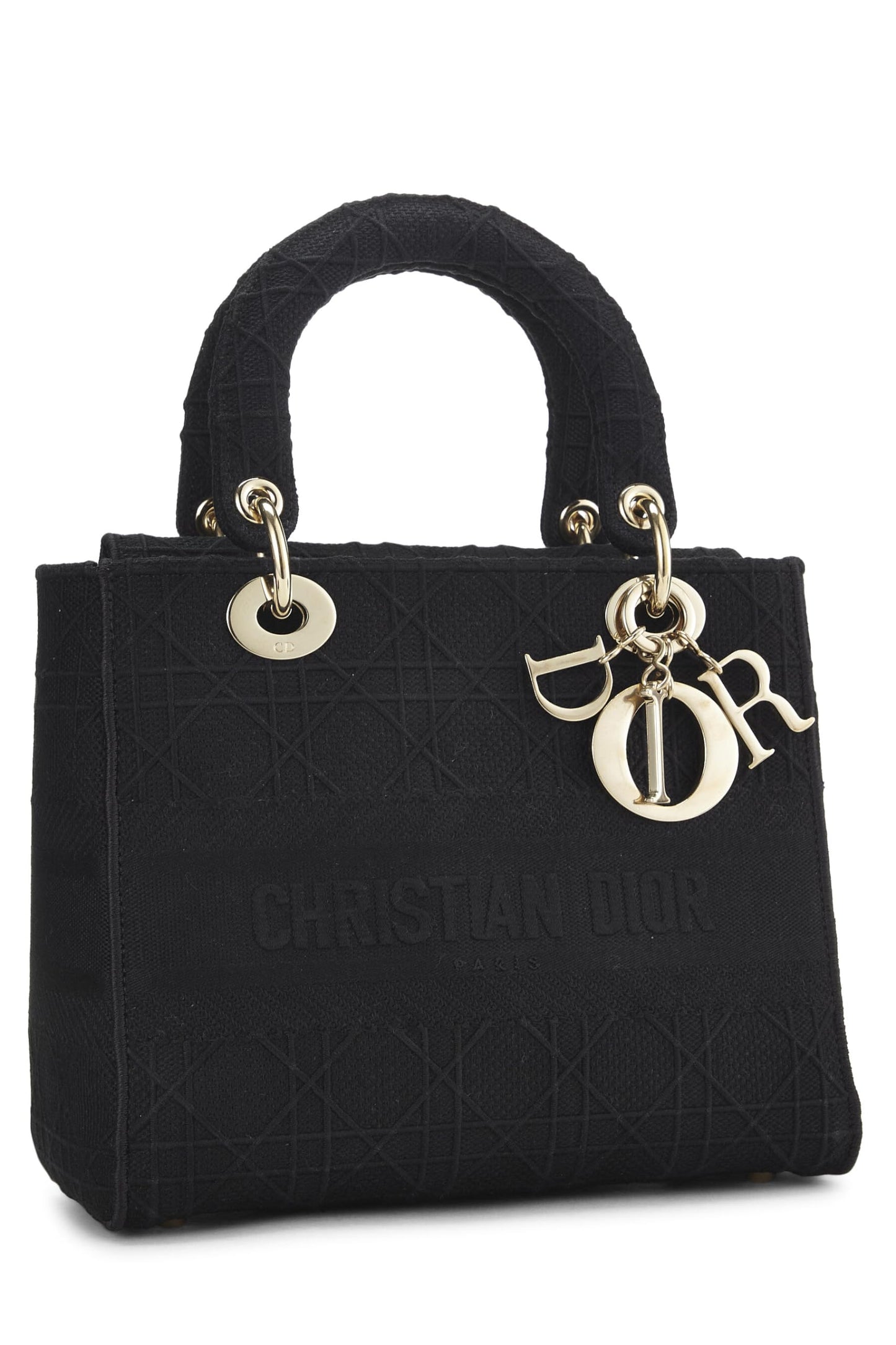 Dior,  Black Cannage Canvas Lady D-Lite Medium, Black