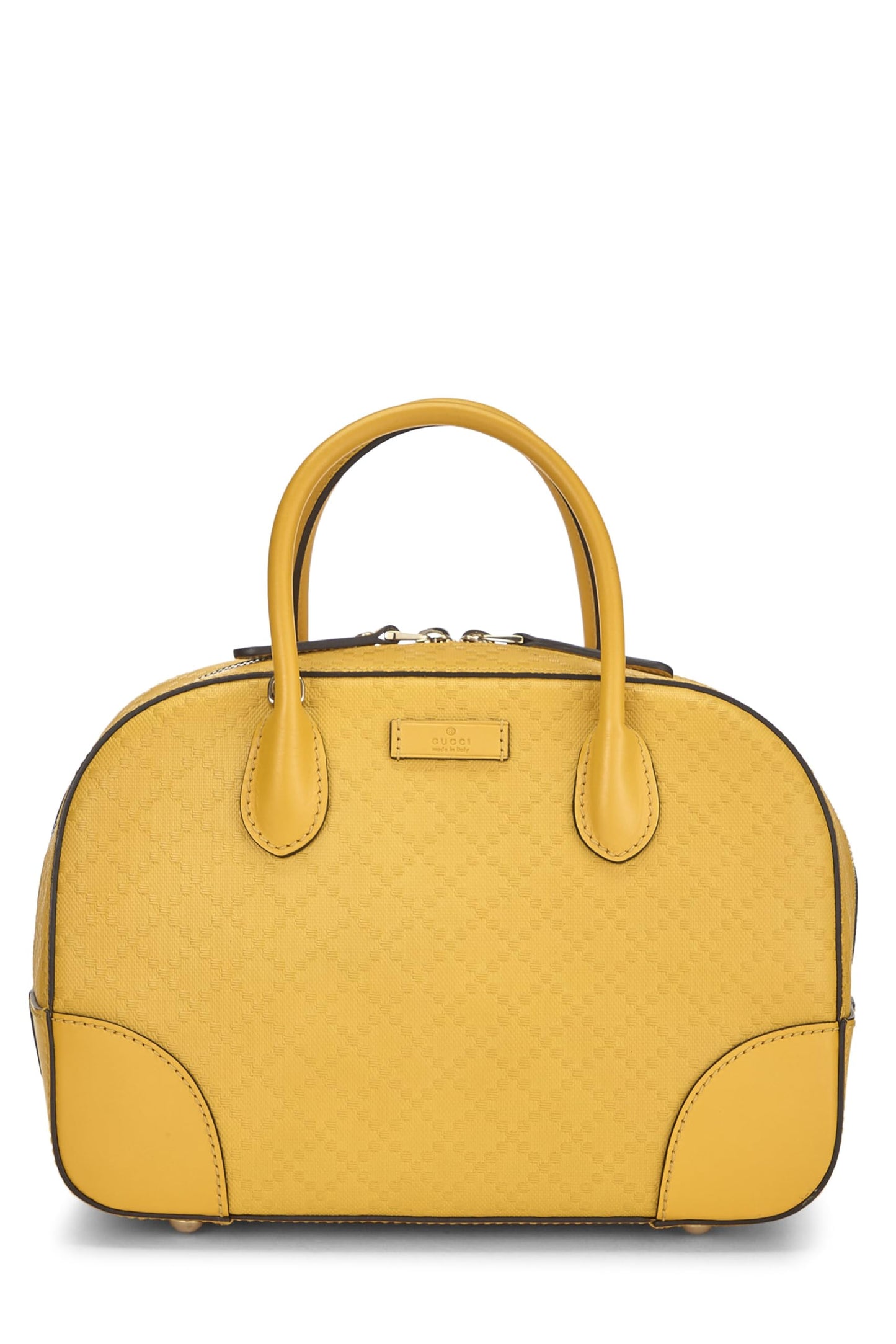 Gucci,  Yellow Diamante Coated Canvas Top Handle Bag, Yellow
