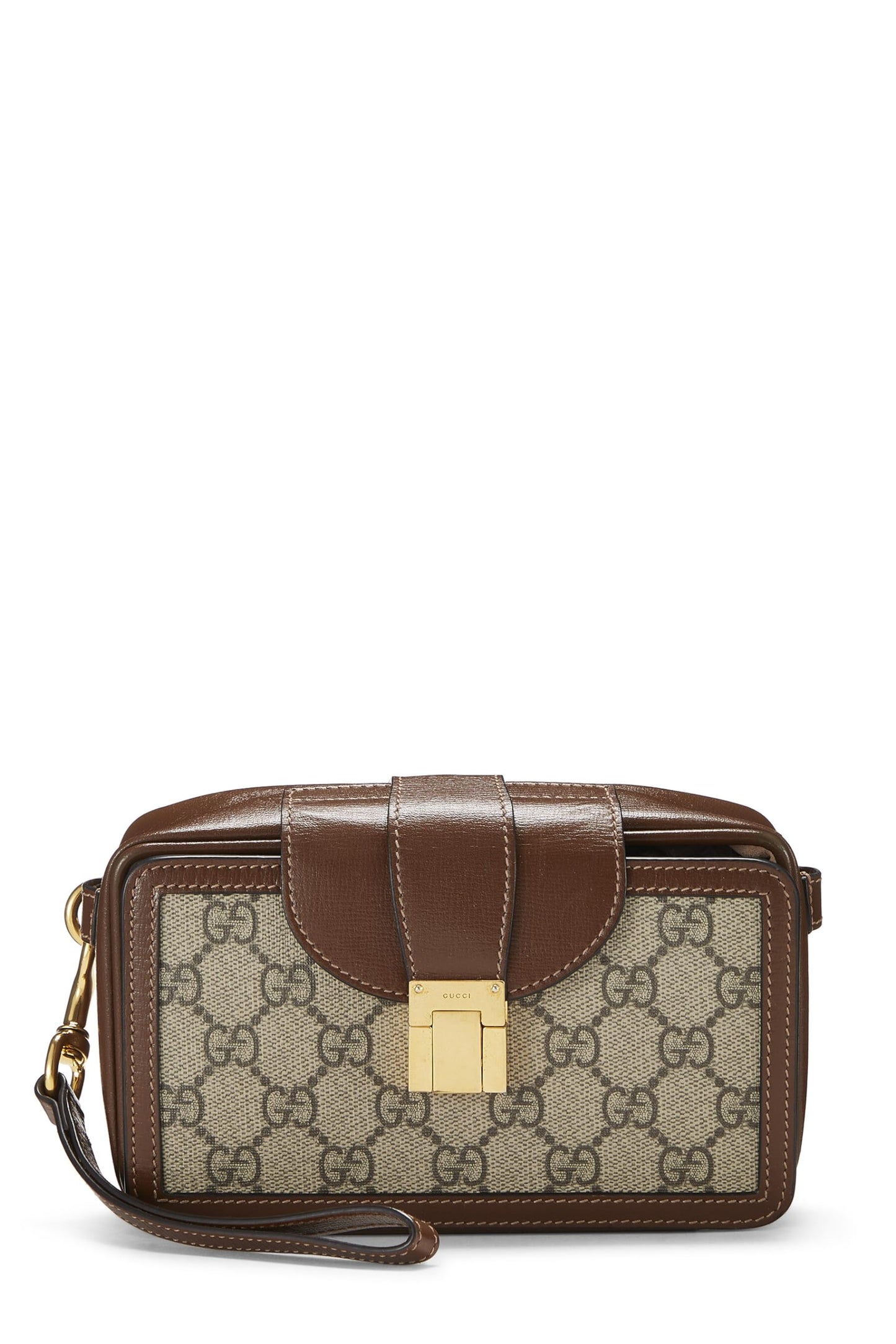 Gucci,  Original GG Supreme Canvas Clasp Closure Bag Mini, Brown