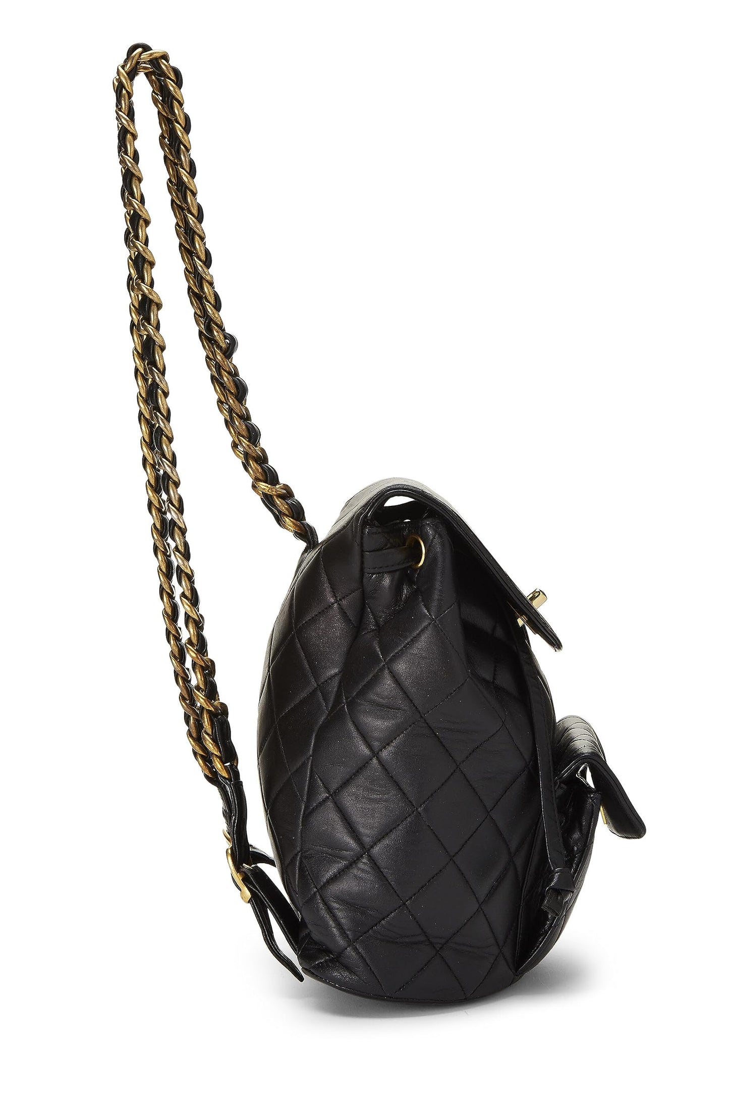 Chanel,  Black Quilted Lambskin 'CC' Classic Backpack Medium, Black