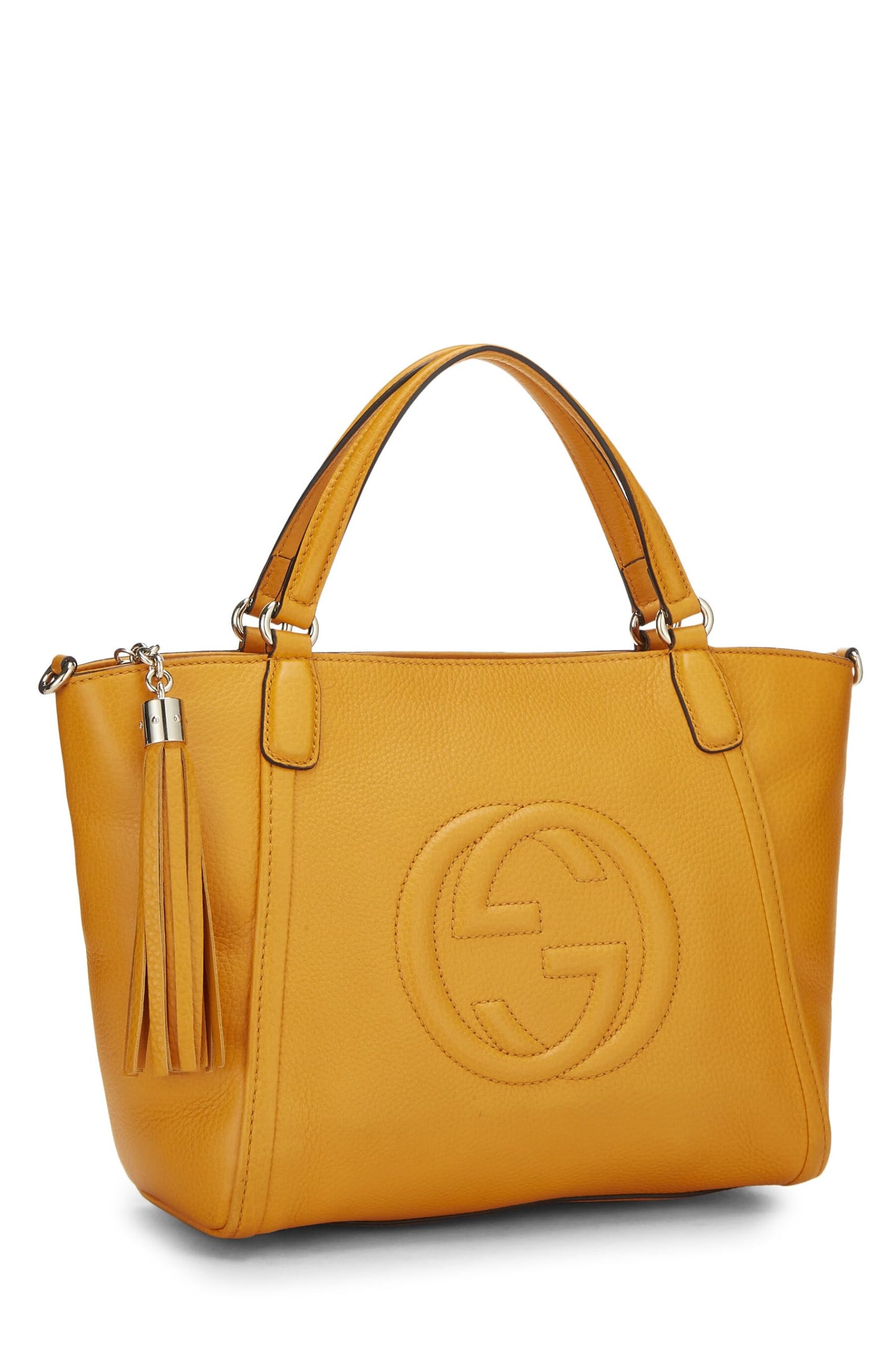 Gucci,  Orange Grained Leather Soho Top Handle Bag, Yellow