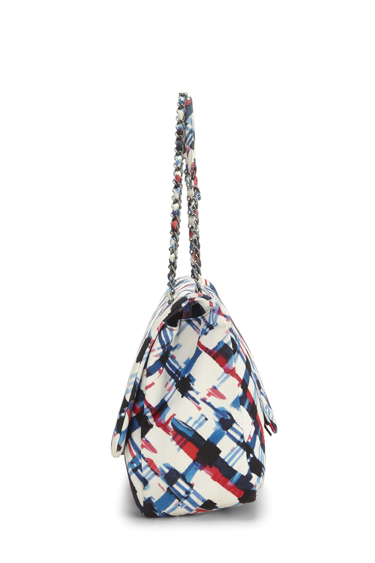 Chanel,  Multicolor Plaid Canvas Airplane Flap Bag XXL, Multi