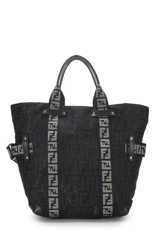 Fendi,  Black Zucca Nylon Tote, Black
