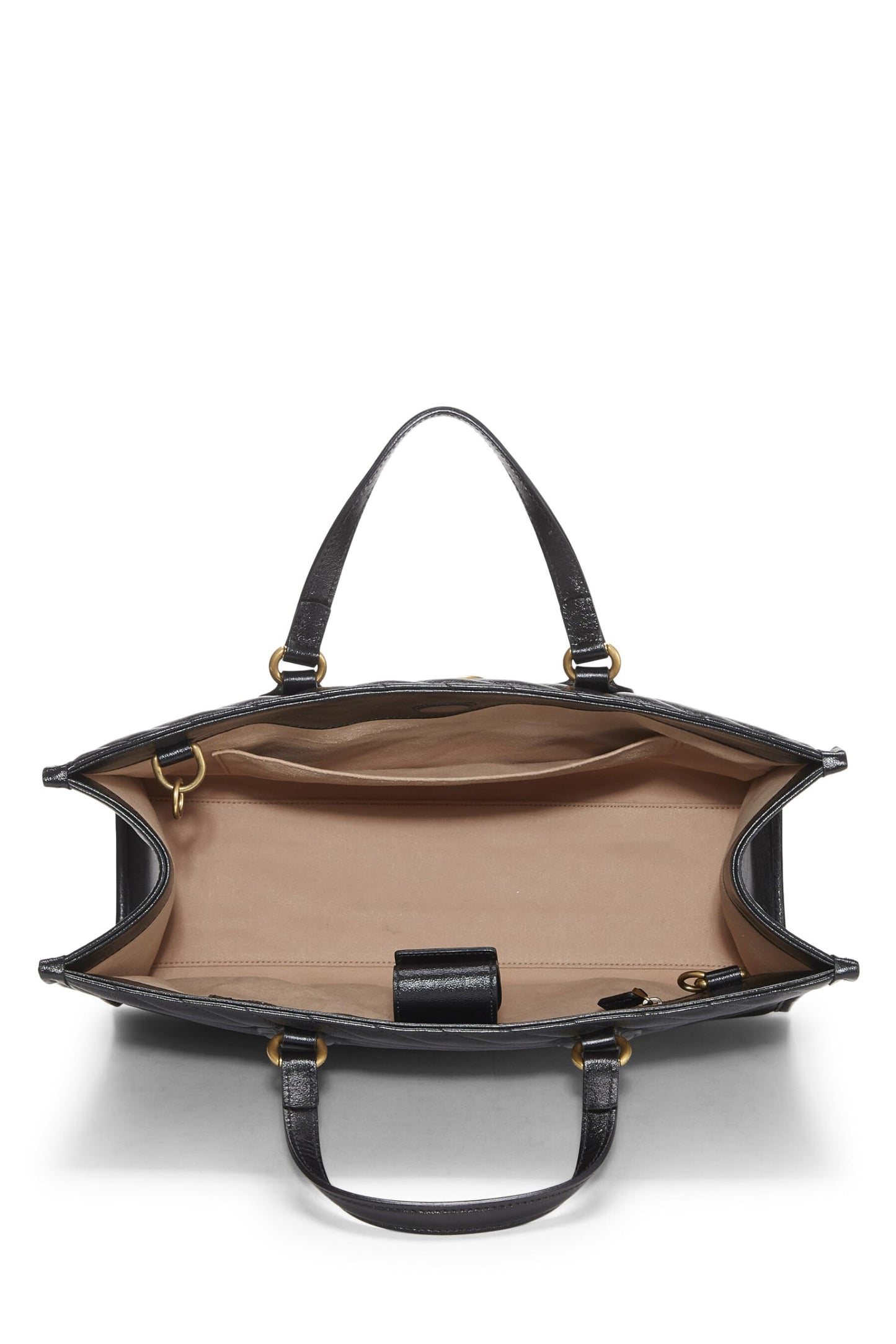Gucci,  Black Leather Marmont Handle Bag Medium, Black