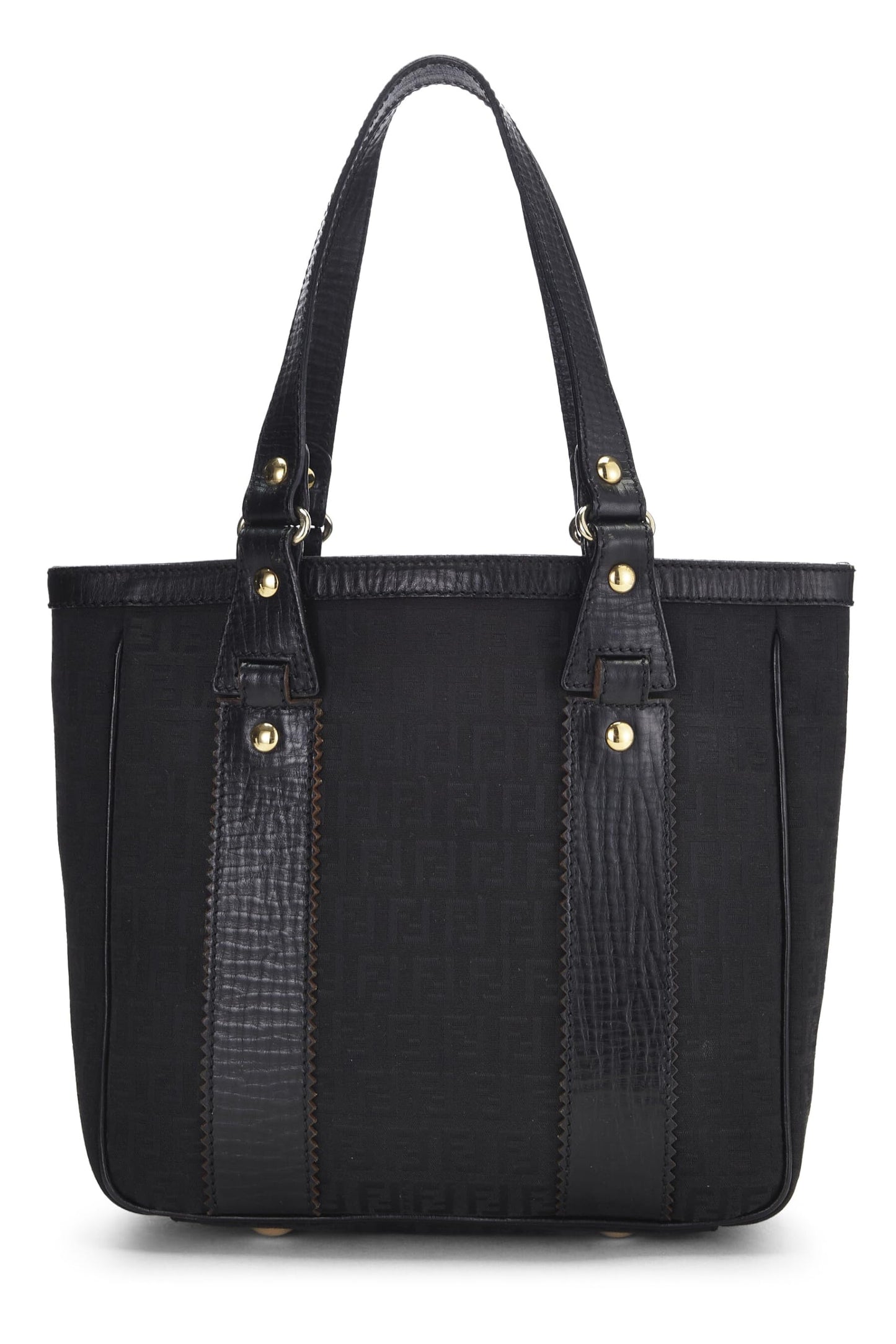 Fendi,  Black Zucchino Canvas Tote Small, Black