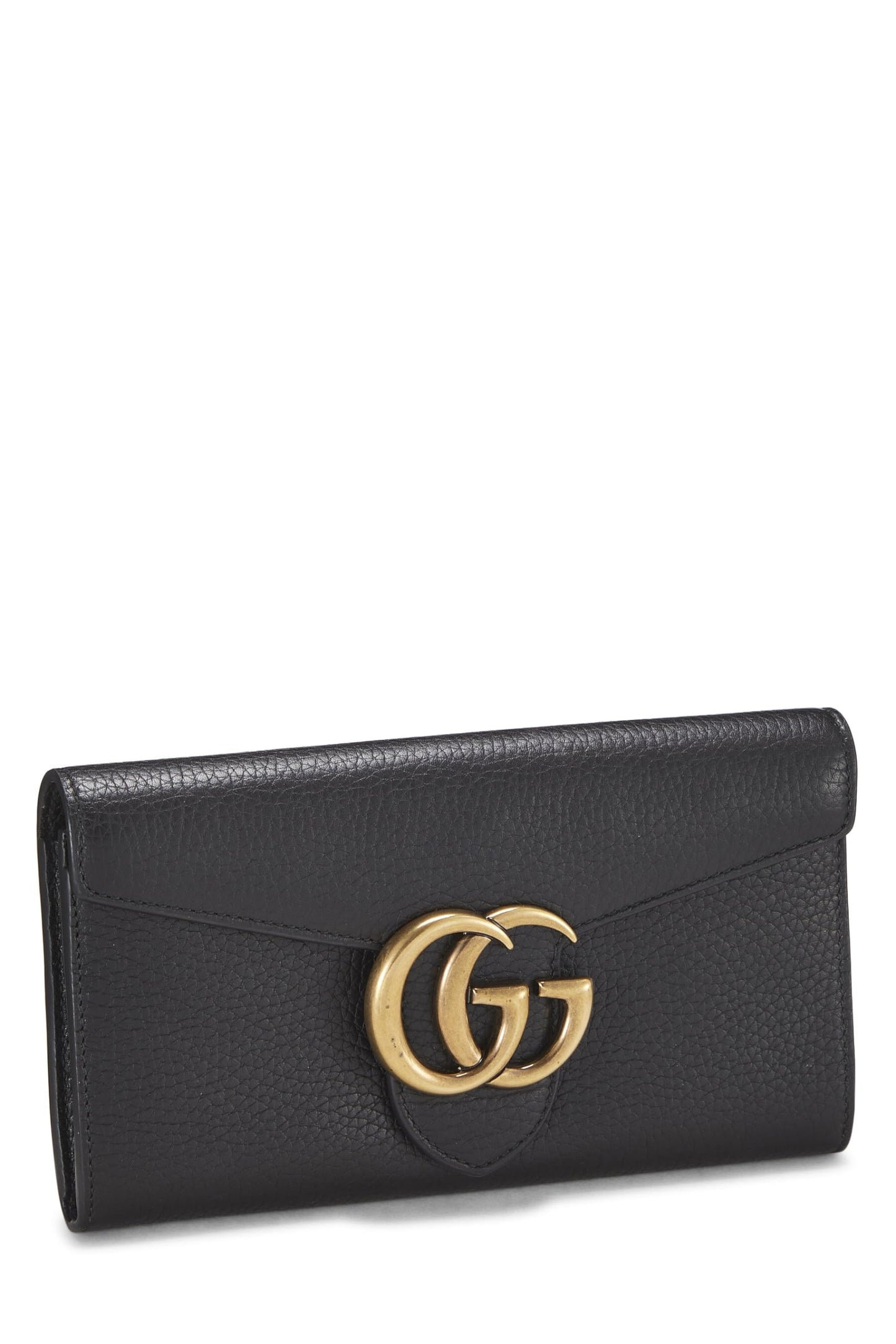Gucci,  Black GG Marmont Leather Long Wallet, Black