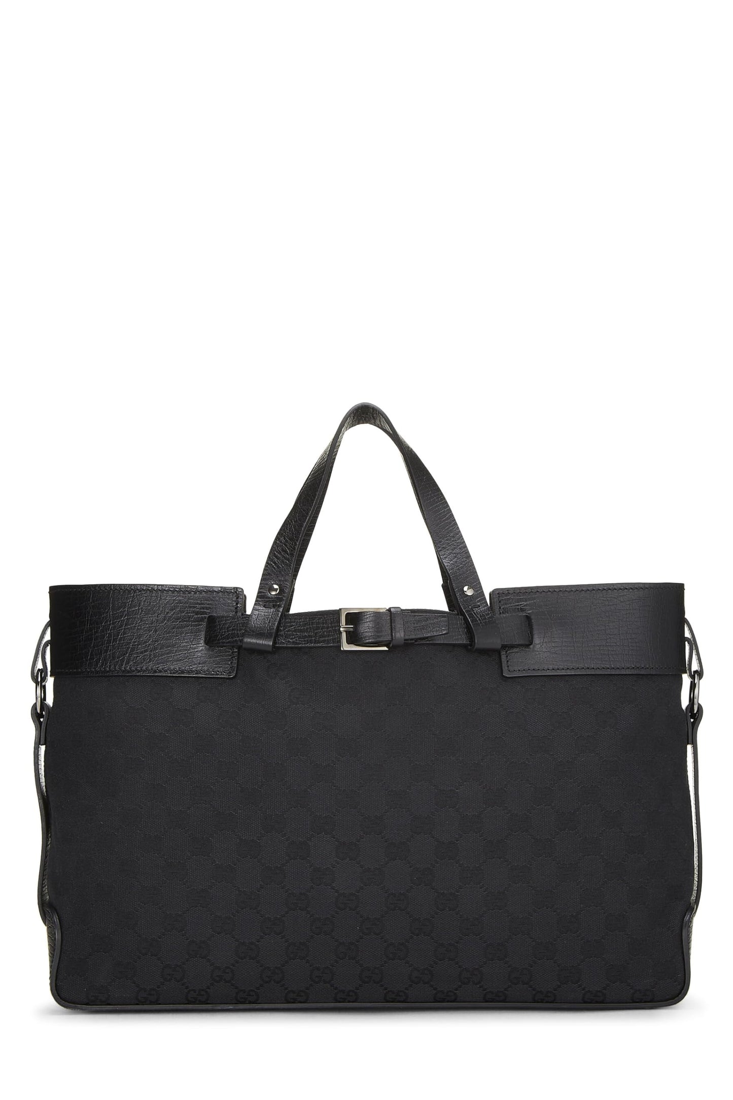 Gucci,  Black Original GG Canvas Buckle Tote Large, Black