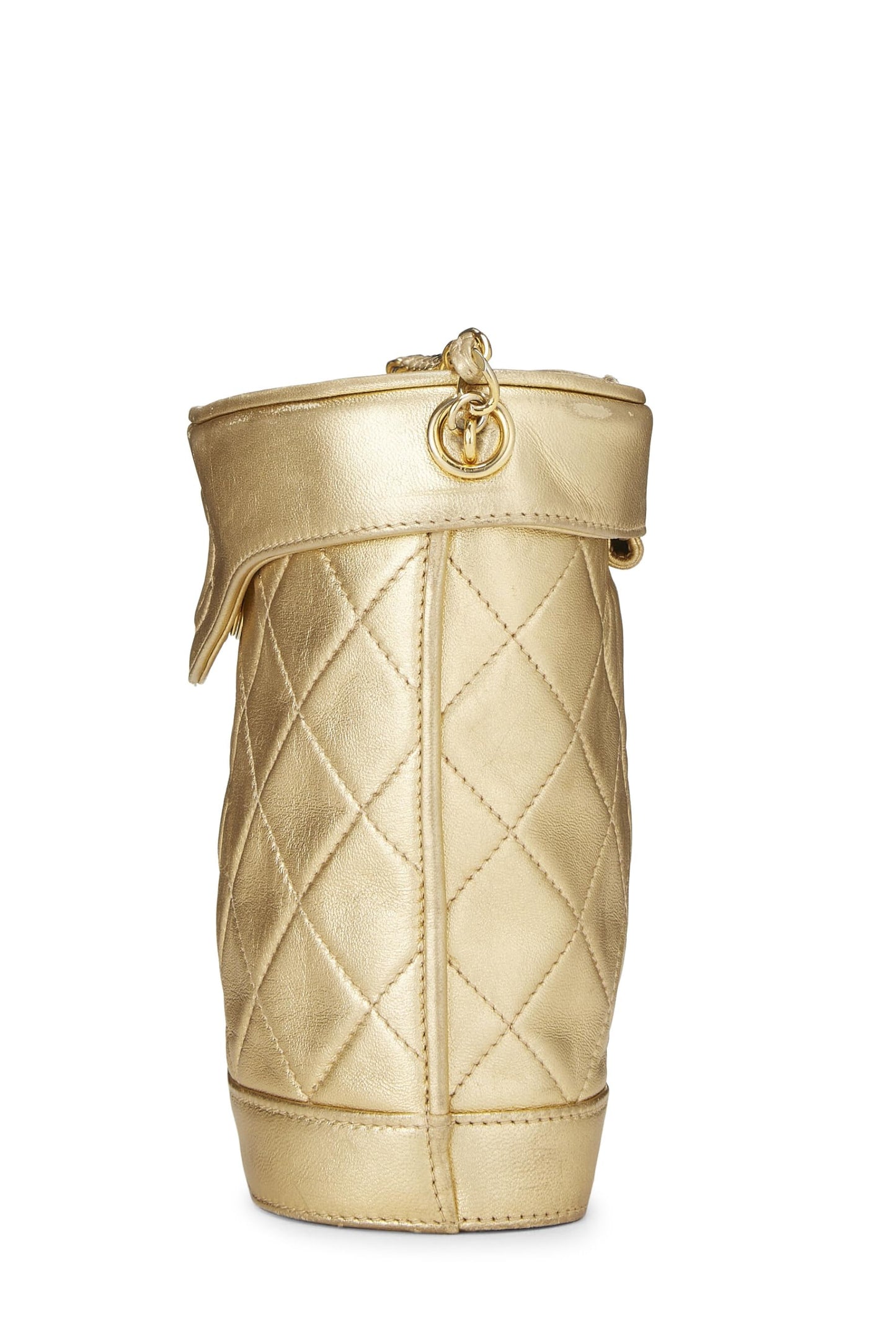 Chanel,  Gold Quilted Lambskin Binocular Bag Small, Gold