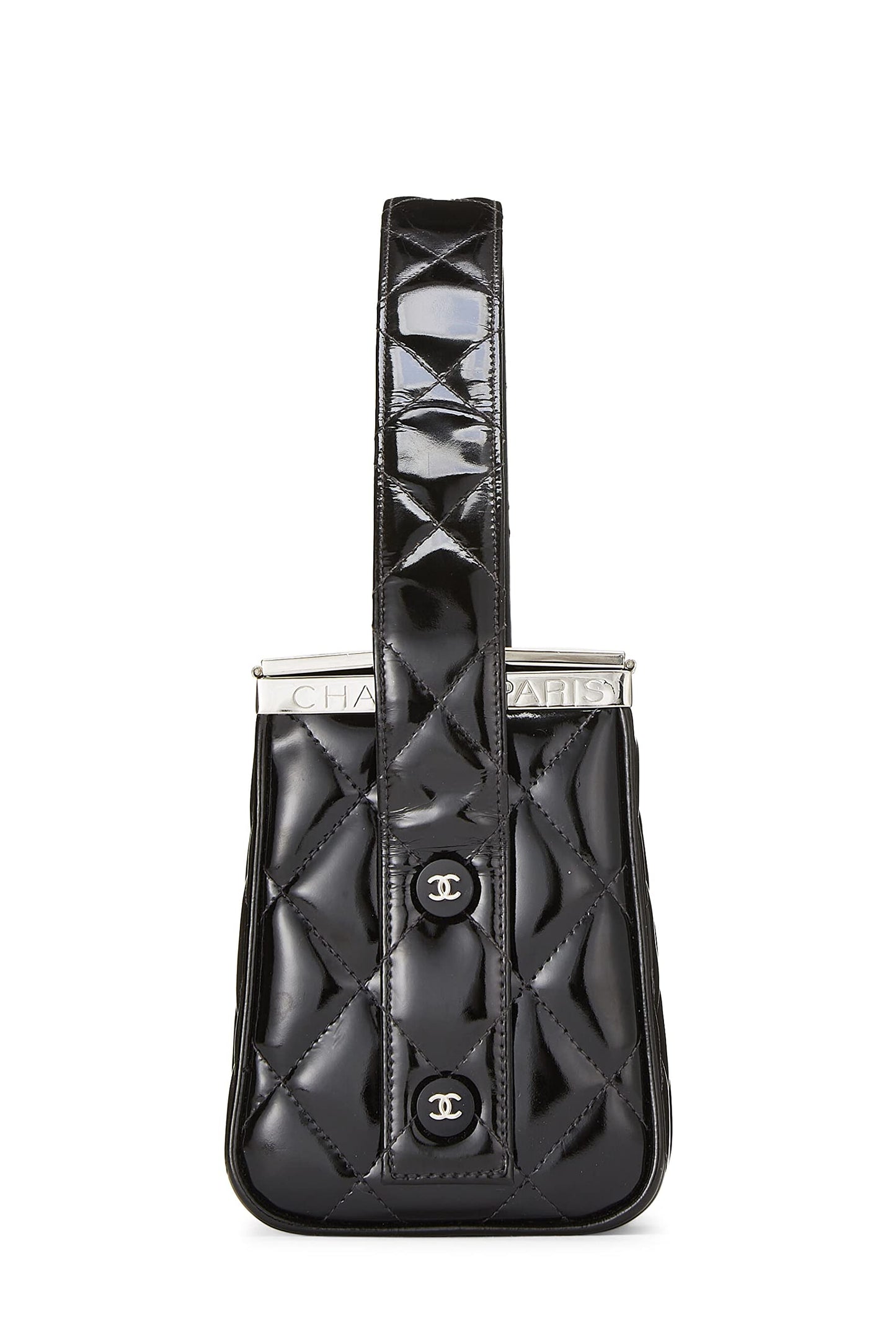 Chanel,  Black Patent Leather Box Bag, Black
