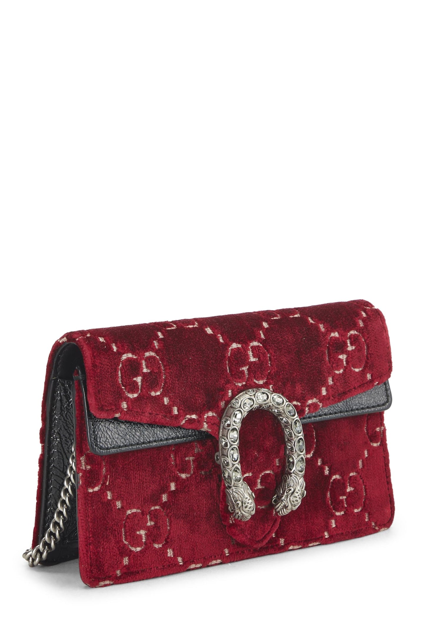 Gucci,  Burgundy GG Velvet Dionysus Shoulder Bag Mini, Red