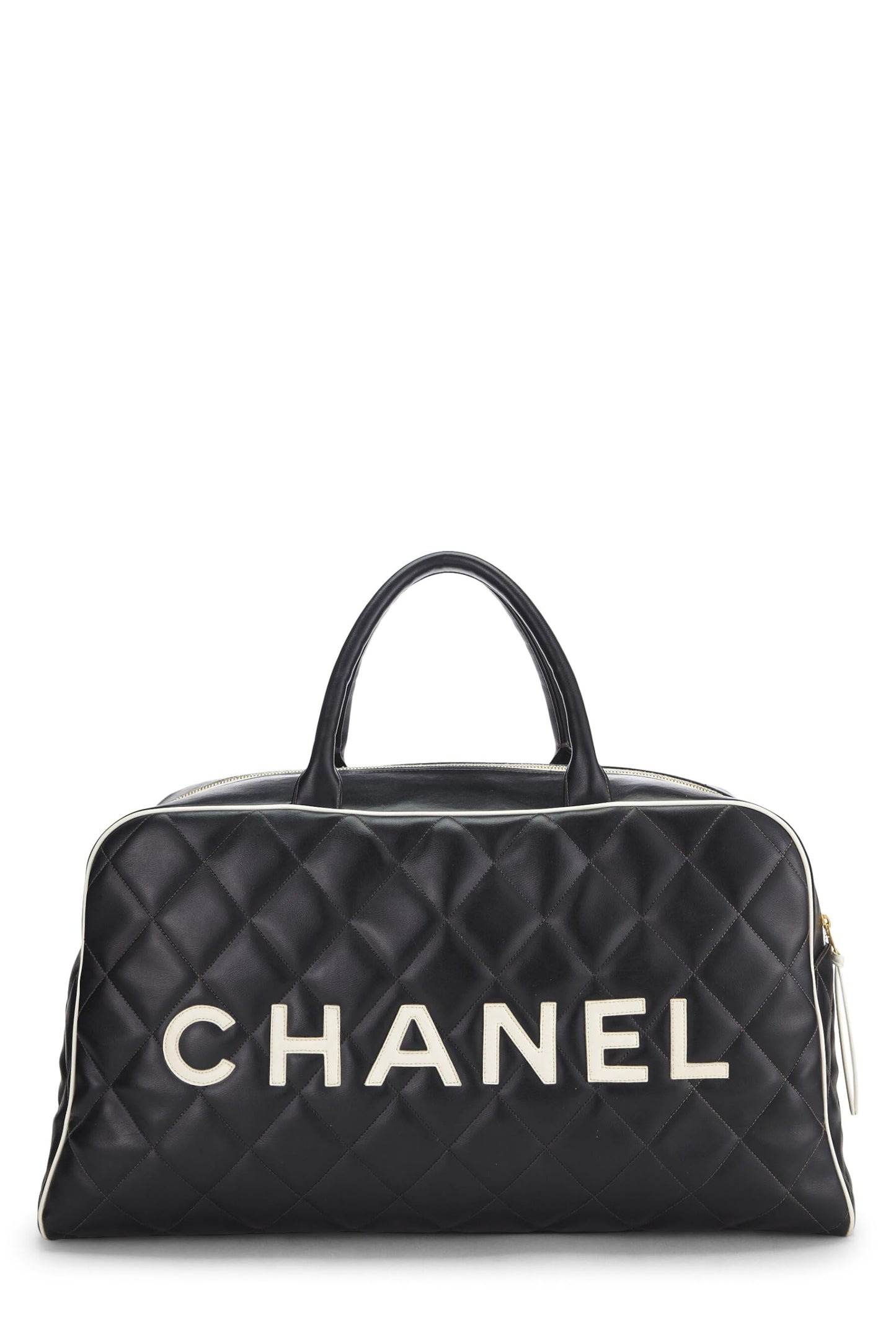 Chanel,  Black Quilted Calfskin Bowler Large, Black