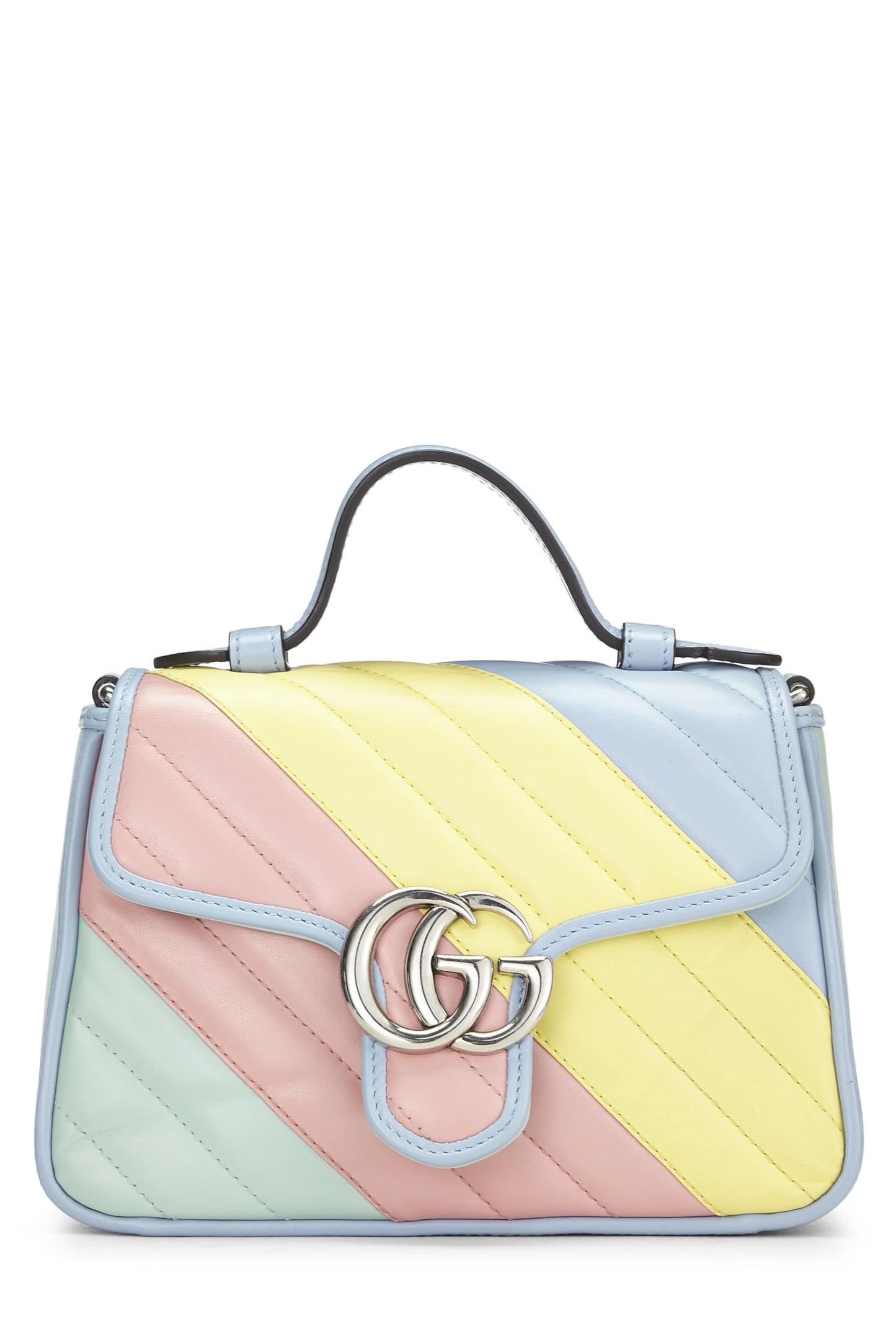 Gucci,  Multicolor Leather Marmont Top Handle Flap Bag Mini, Multi
