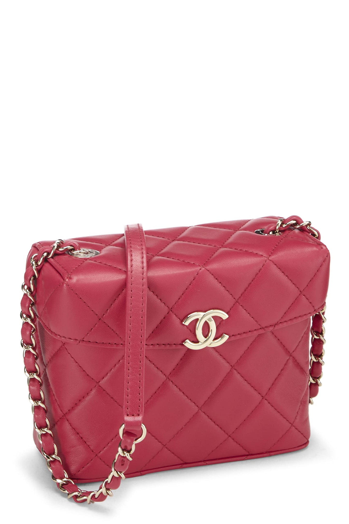 Chanel,  Pink Quilted Lambskin Box Bag Small, Pink