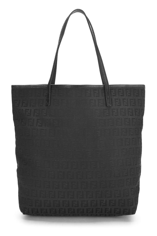 Fendi,  Black Zucchino Canvas Tote Small, Black