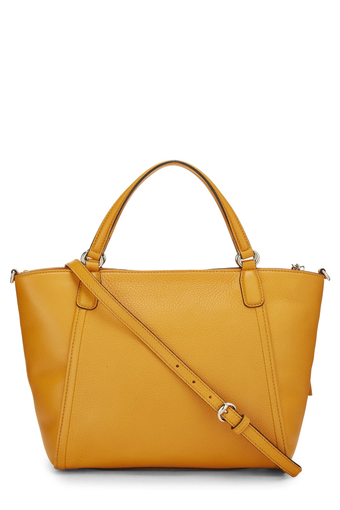 Gucci,  Orange Grained Leather Soho Top Handle Bag, Yellow