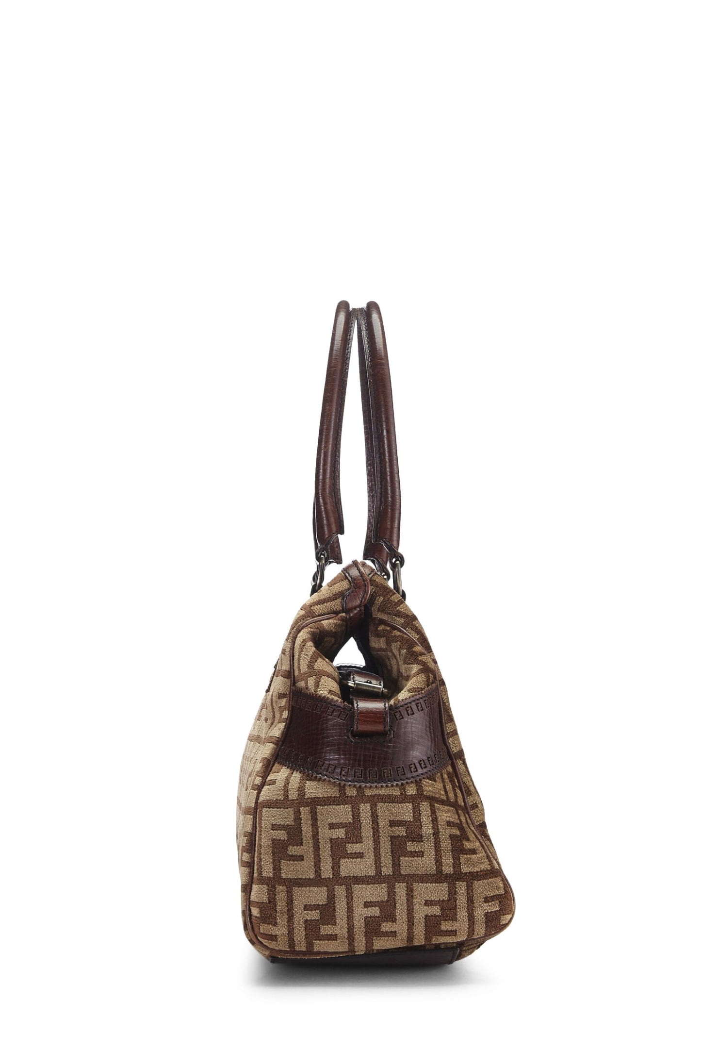 Fendi,  Brown Zucca Velour Bag Du Jour Medium, Brown