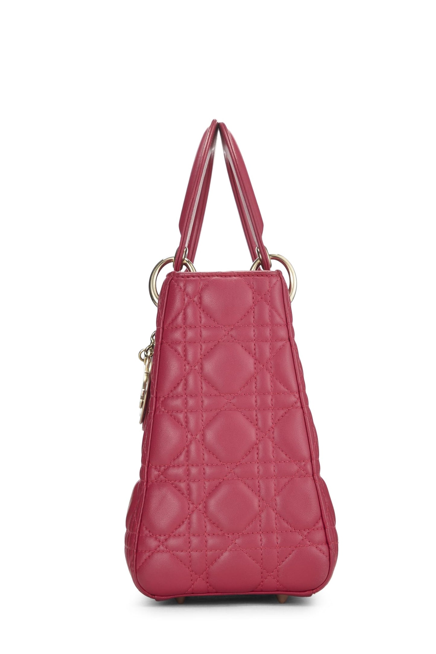Dior,  Pink Cannage Quilted Lambskin Lady Dior Medium, Pink