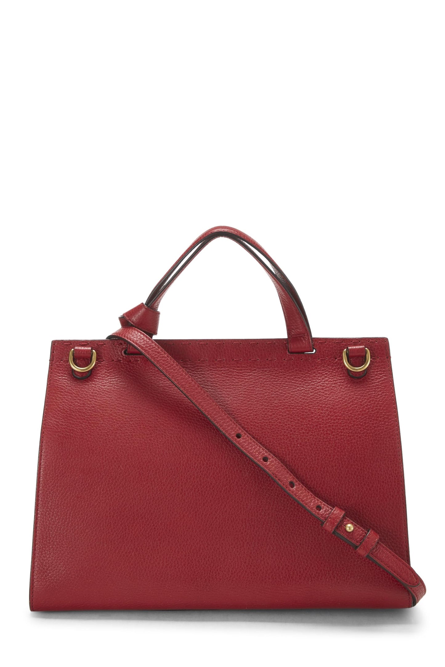 Gucci,  Red Leather GG Marmont Top Handle Flap Bag Small, Red
