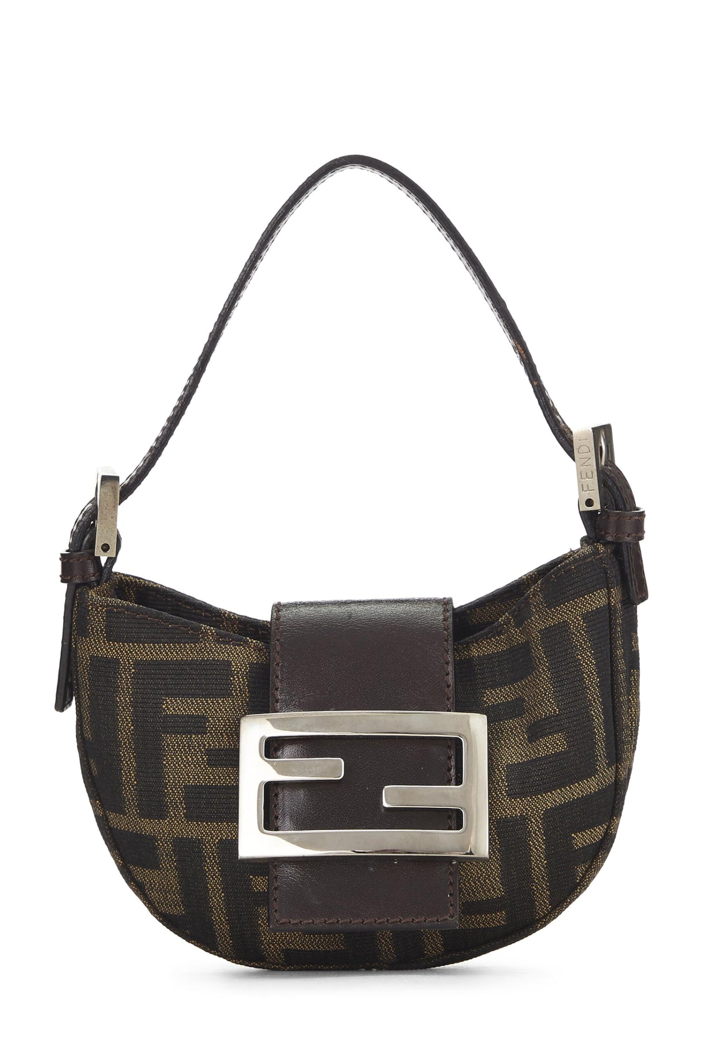 Fendi,  Brown Zucca Canvas Croissant Mini, Brown
