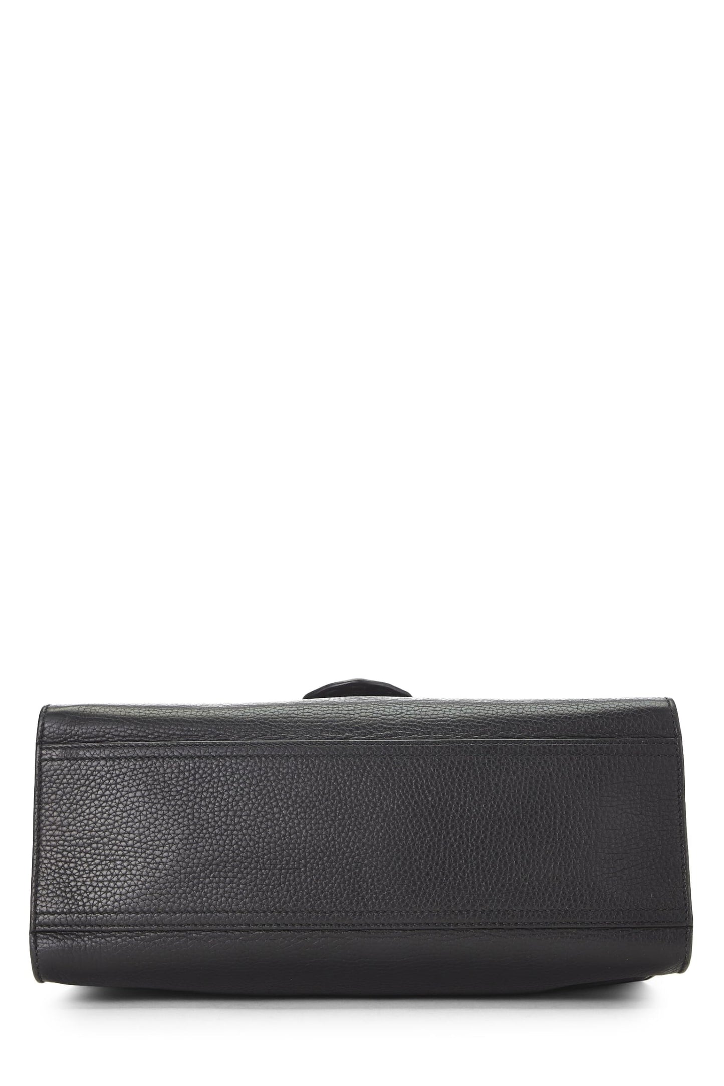 Gucci,  Black Leather GG Marmont Top Handle Flap Bag Small, Black