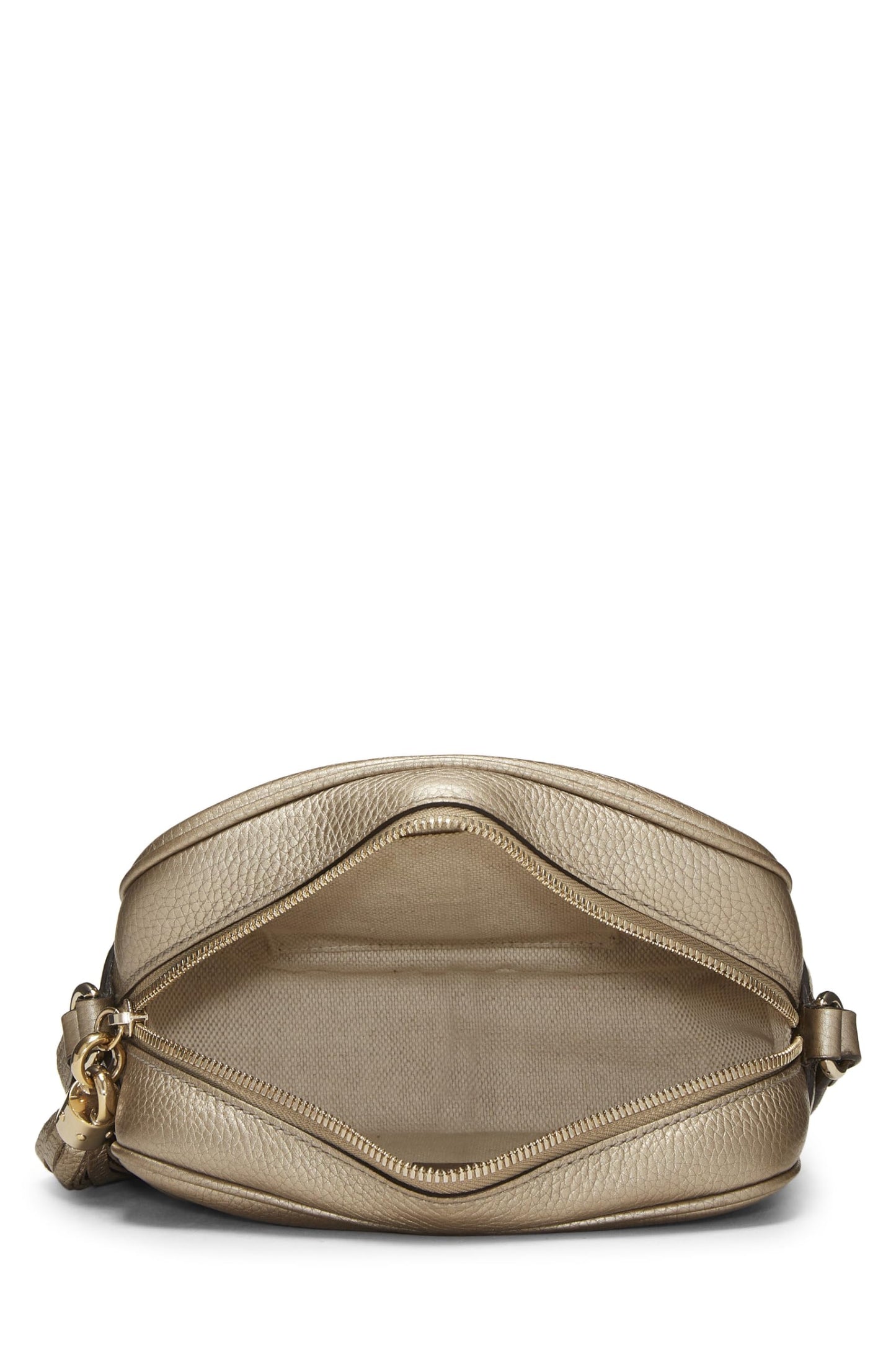 Gucci,  Gold Metallic Grained Leather Soho Disco, Gold