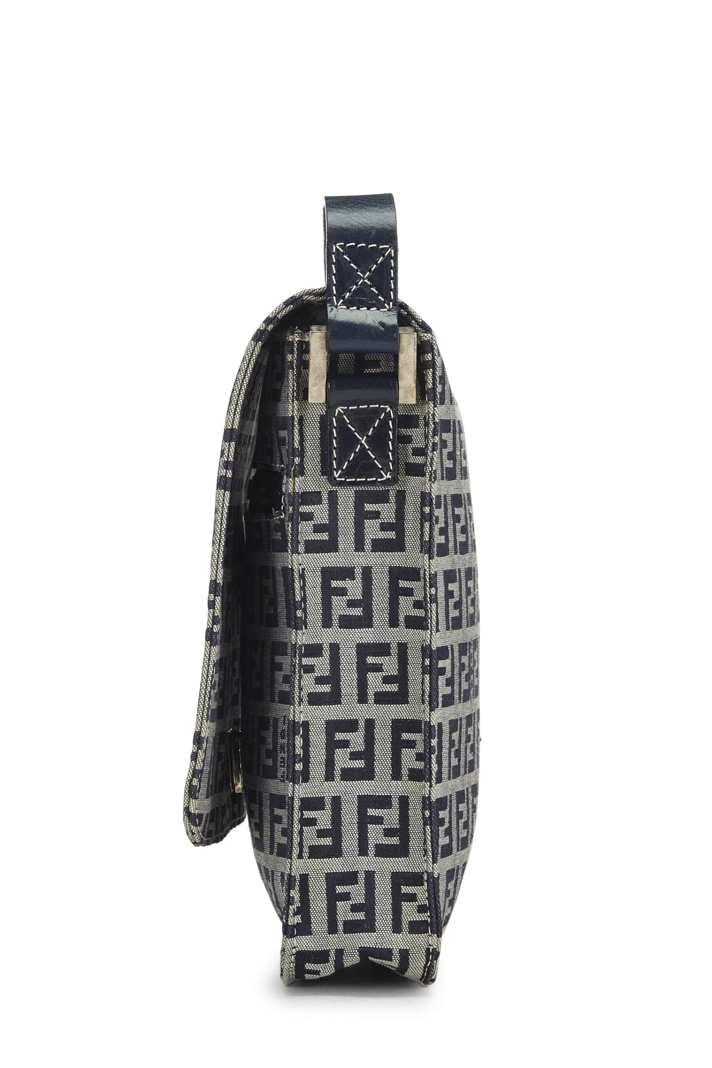 Fendi,  Navy Zucchino Canvas Messenger Bag, Navy