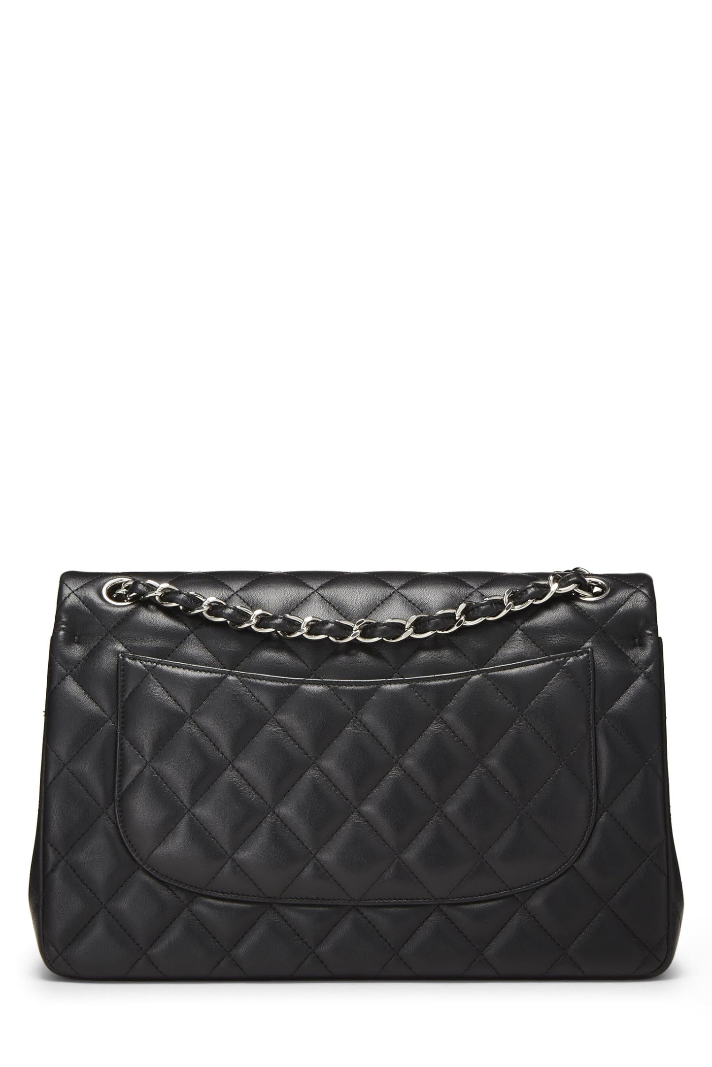 Chanel,  Black Quilted Lambskin New Classic Double Flap Jumbo, Black