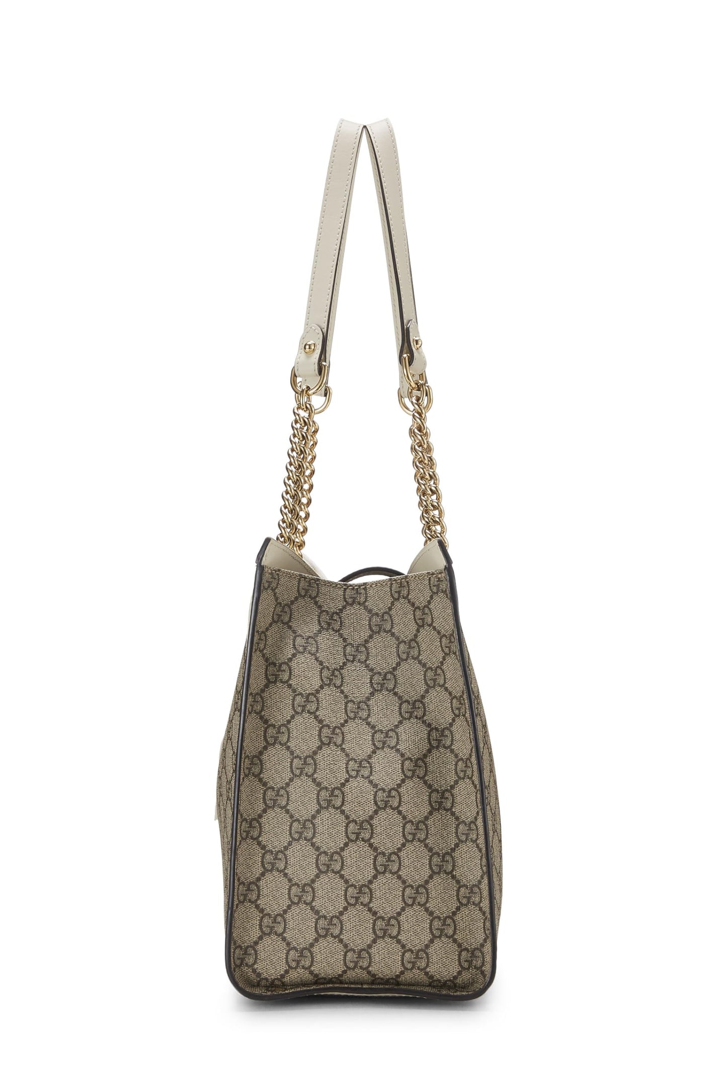 Gucci,  Cream Original GG Supreme Canvas Padlock Tote Medium, White