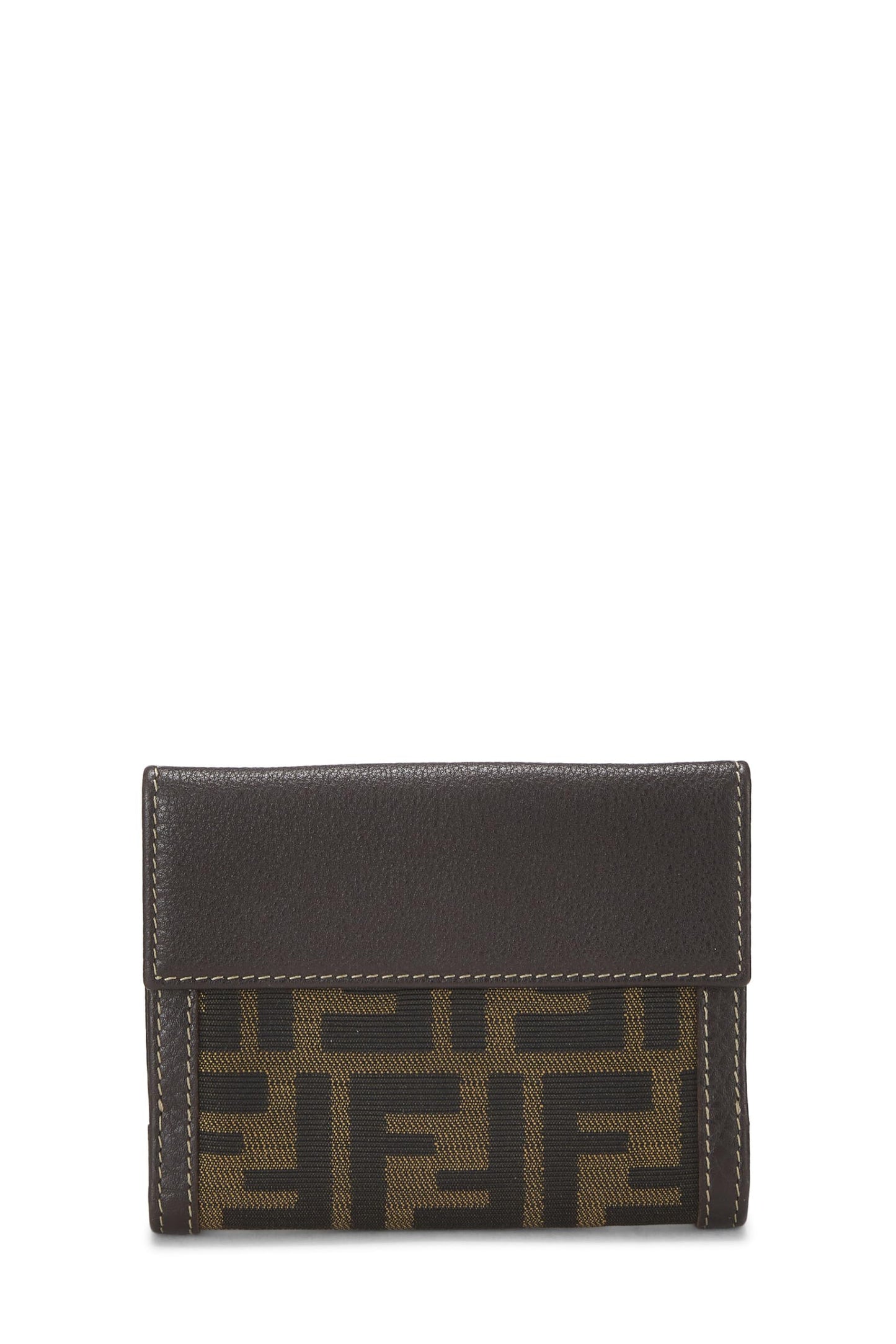 Fendi,  Brown Zucca Canvas Compact Wallet, Brown