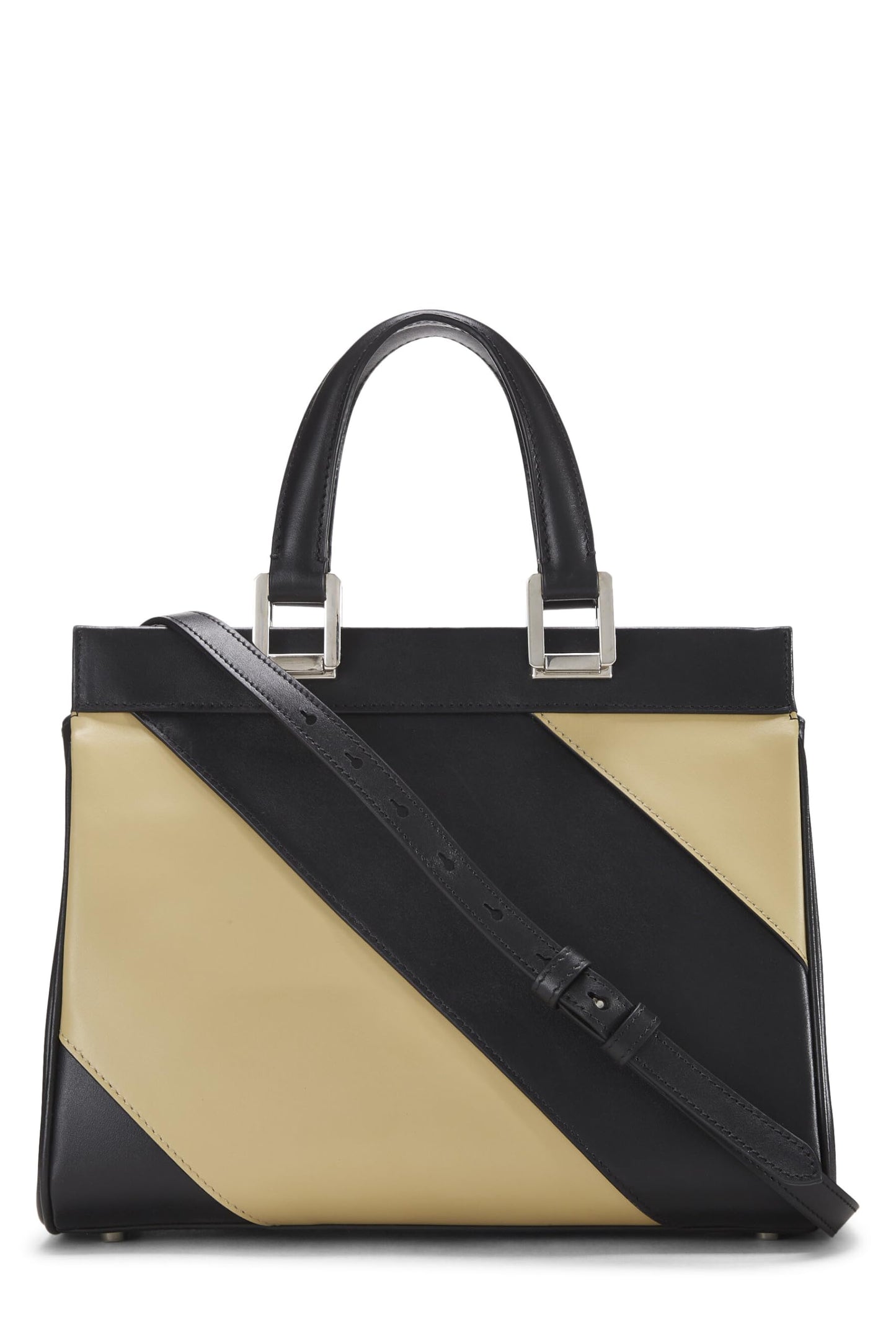 Gucci,  Black & Beige Leather Zumi Top Handle Bag Small, Multi