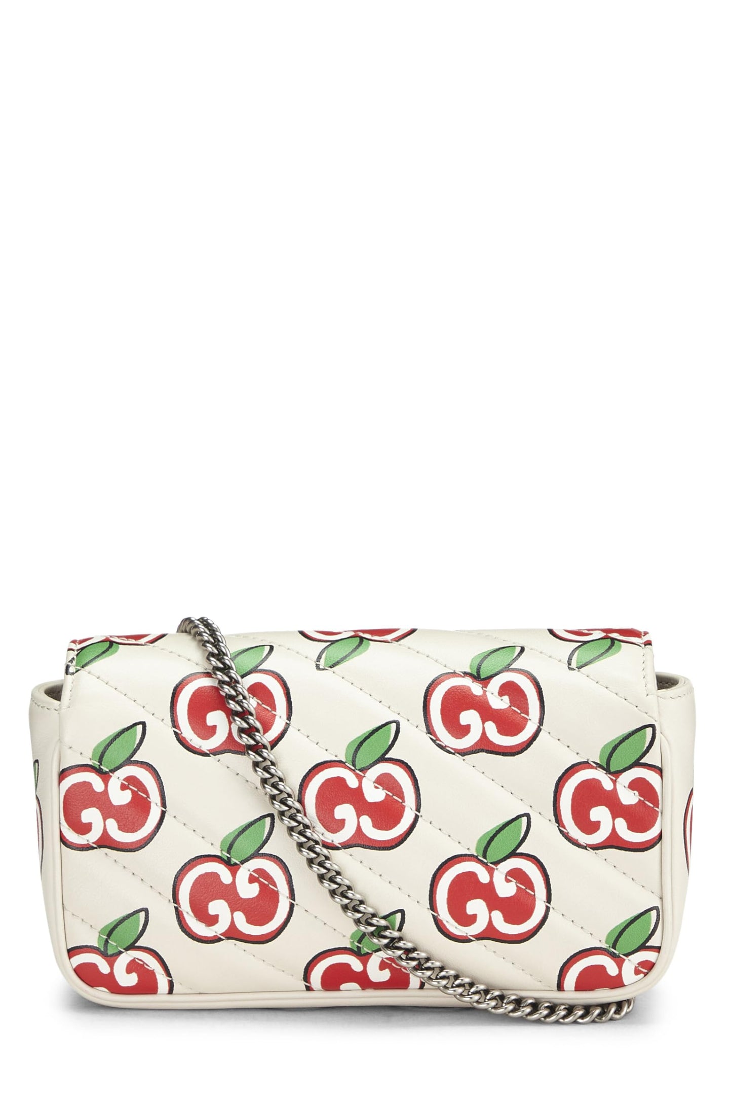 Gucci,  White & Multicolor Leather Valentine's Day Marmont Super Mini, White