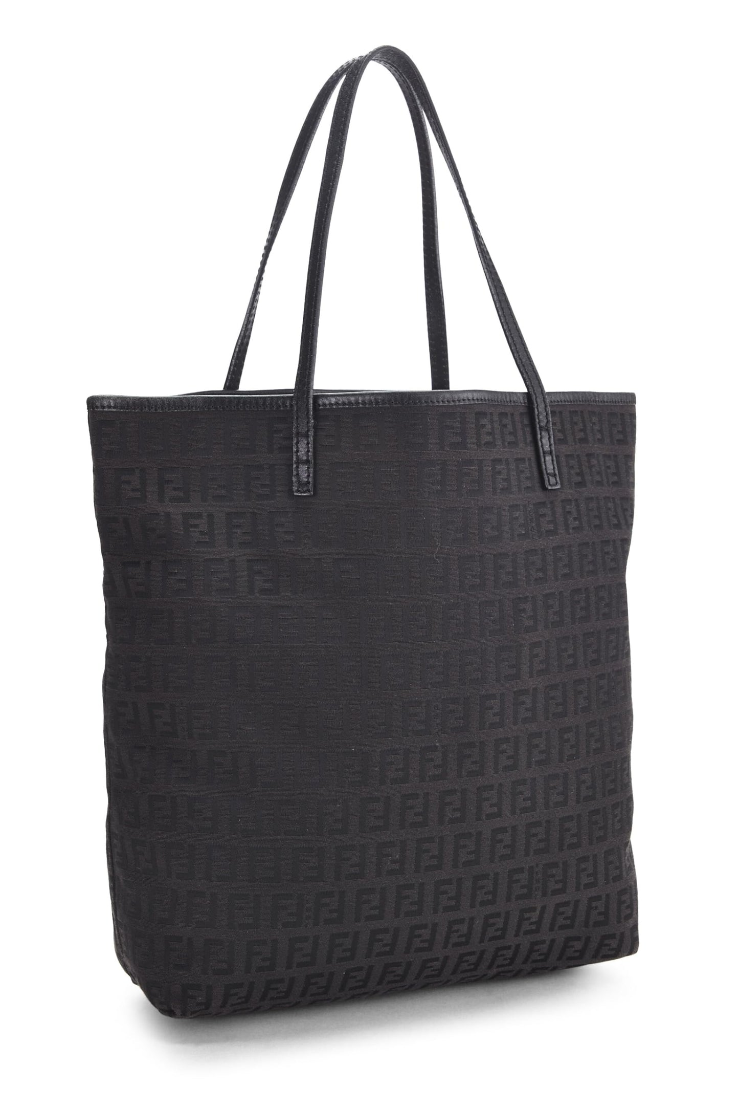 Fendi,  Black Zucchino Canvas Tote Small, Black