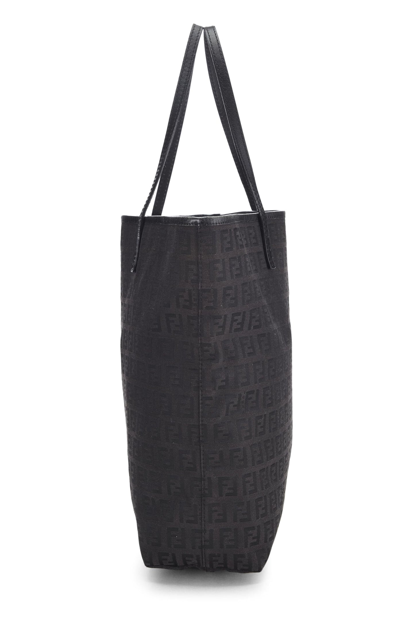 Fendi,  Black Zucchino Canvas Tote Small, Black