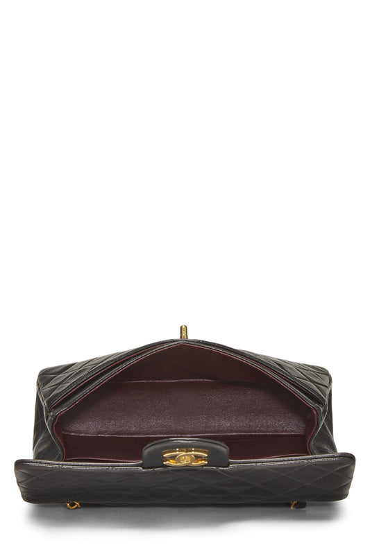 Chanel,  Black Quilted Lambskin Classic Double Flap Small, Black