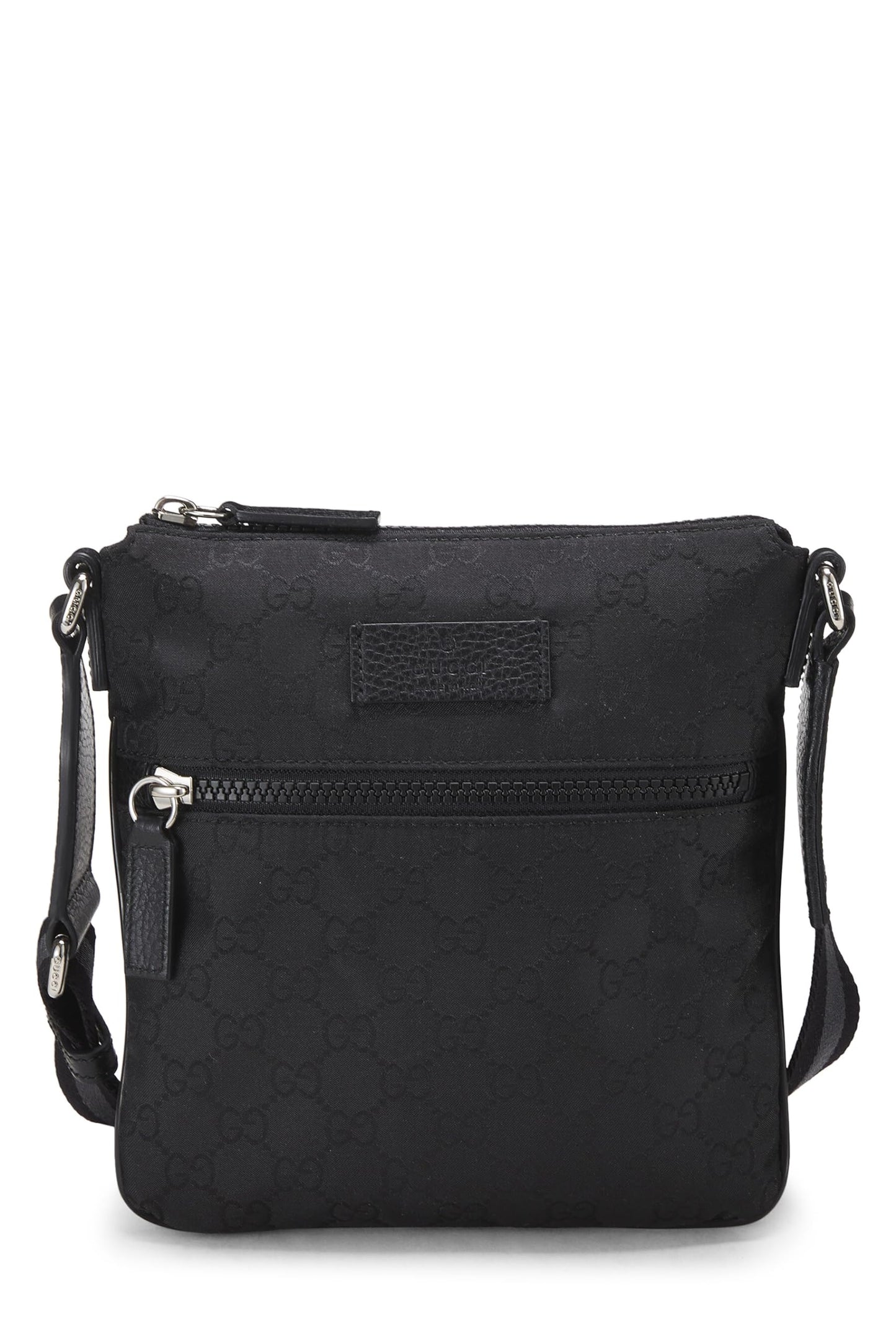 Gucci,  Black Original GG Canvas Double Zip Messenger Small, Black