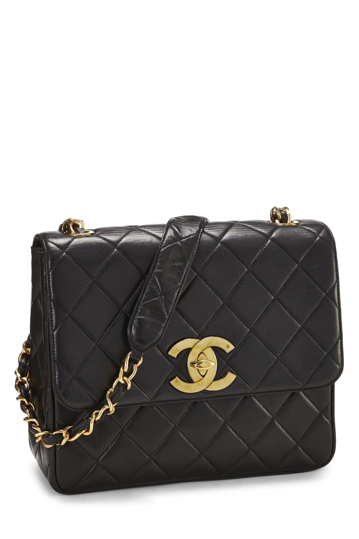 Chanel,  Black Lambskin Big 'CC' Square Flap, Black