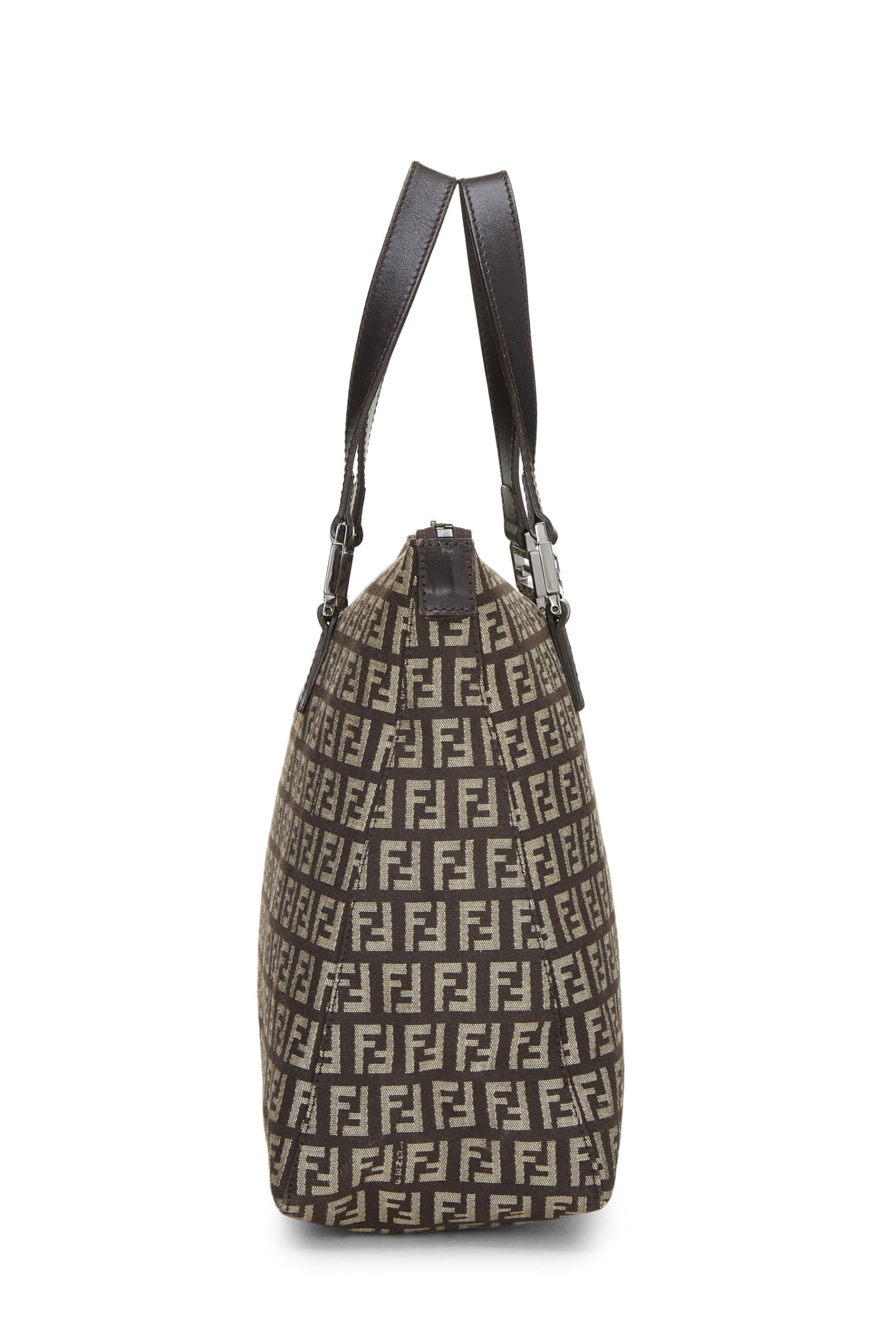 Fendi,  Brown Zucchino Canvas Tote, Brown