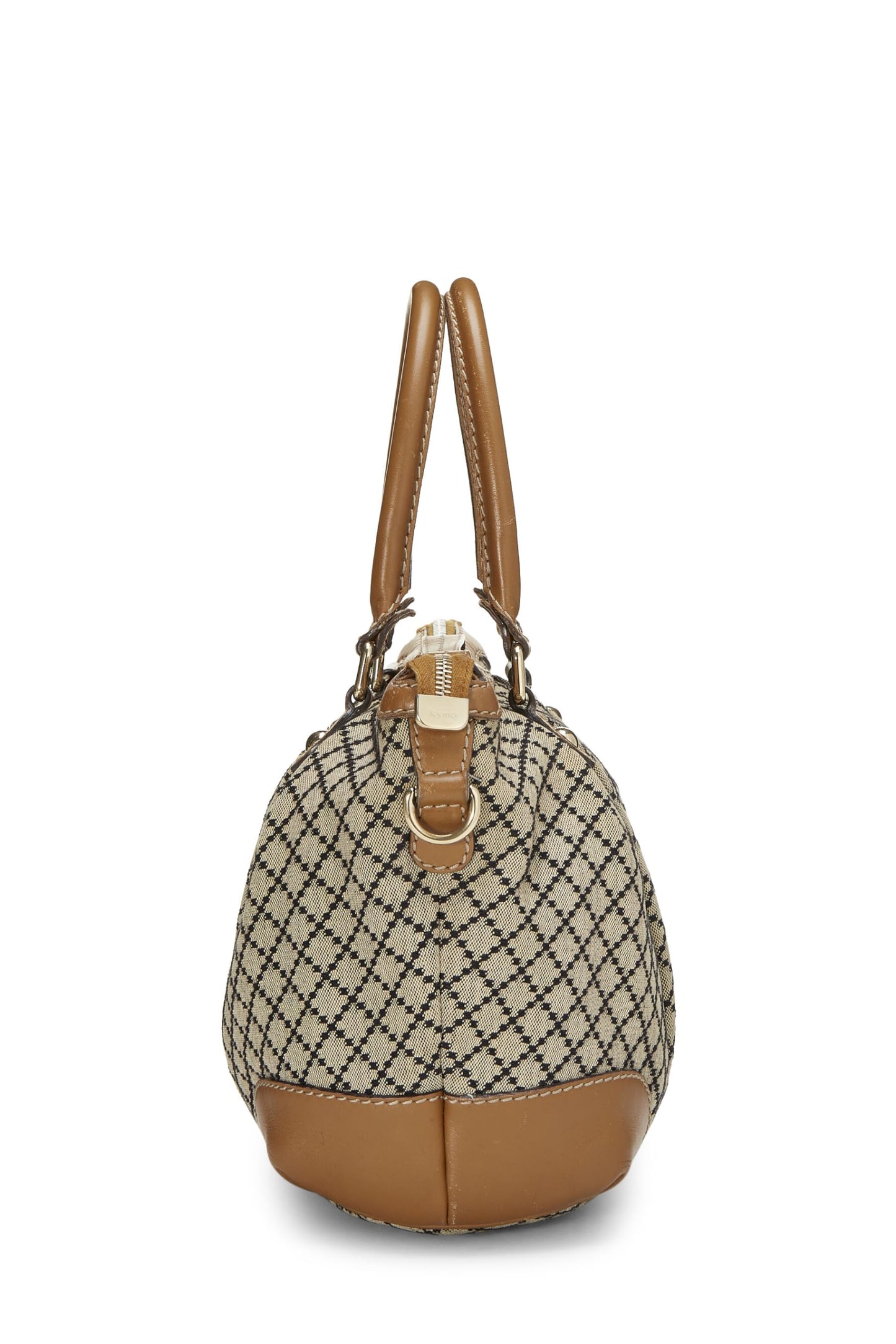 Gucci,  Brown Diamante Canvas Zip Sukey Large, Brown