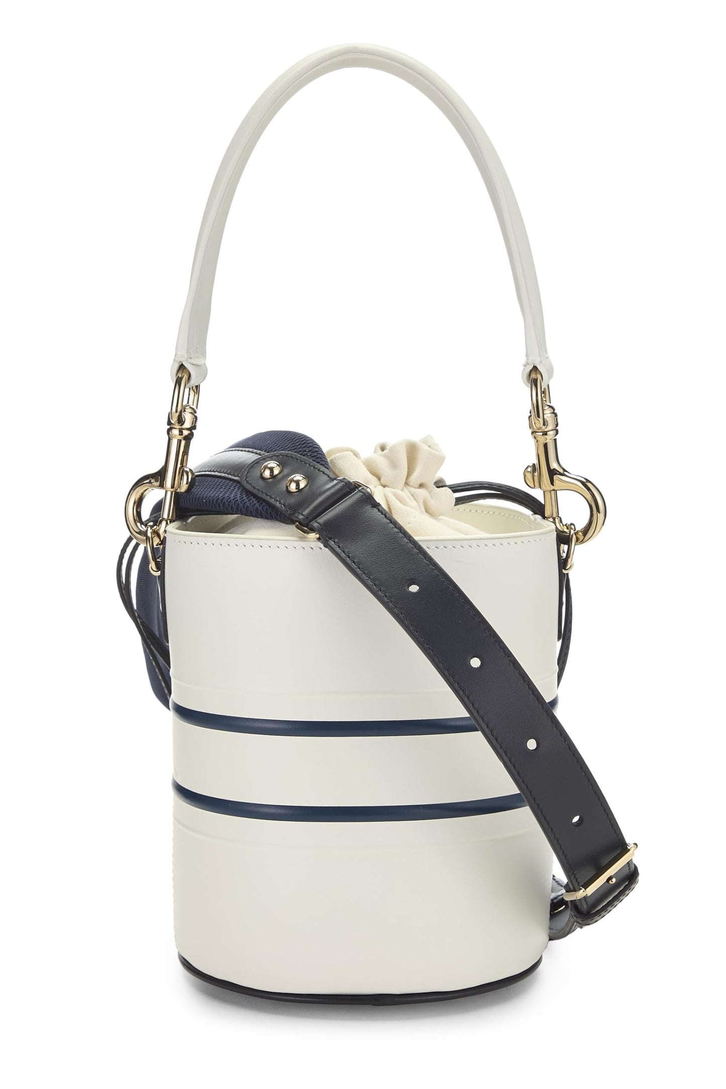 Dior,  White Calfskin Vibe Bucket Bag Micro, White