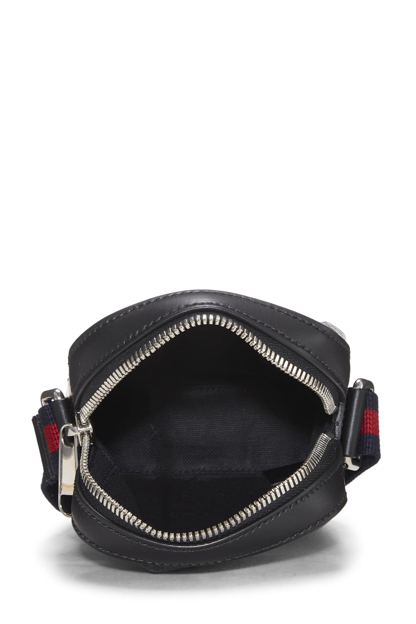 Gucci,  Black GG Supreme Canvas Vertical Web Messenger Mini, Black