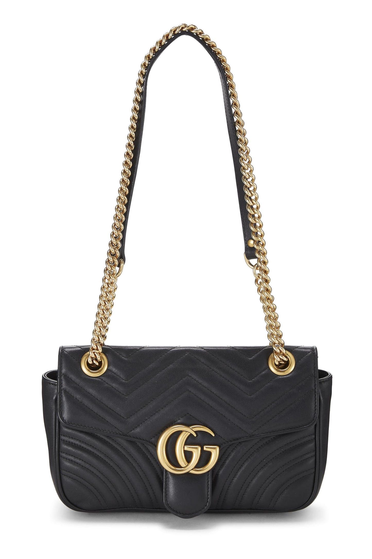 Gucci,  Black MatelassÃƒÆ’Ã‚Â© Leather Marmont Shoulder Bag Mini, Black
